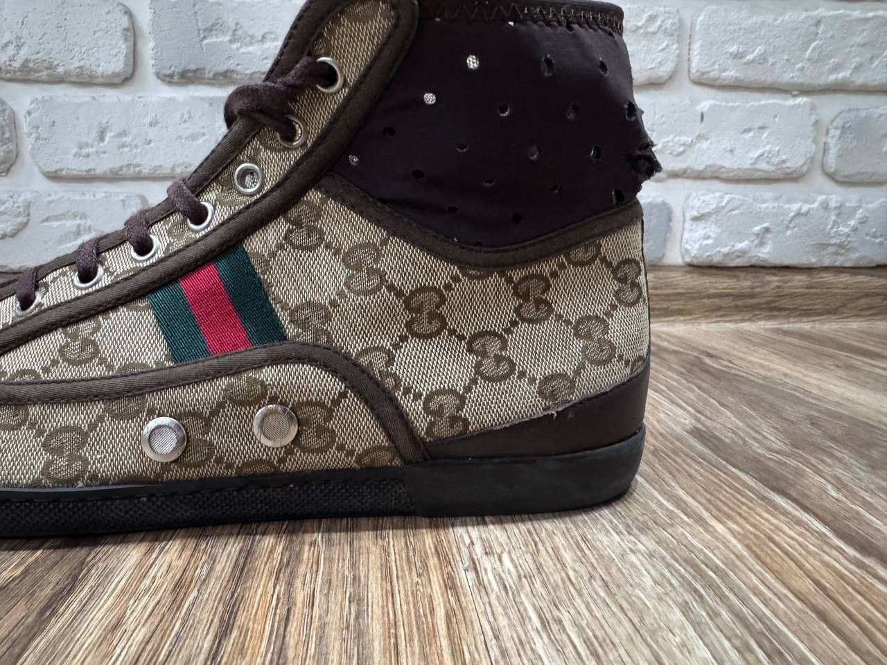 Gucci Gucci California Striped High Top Mens Sneakers Size Size US 10.5 / EU 43-44 - 4 Thumbnail