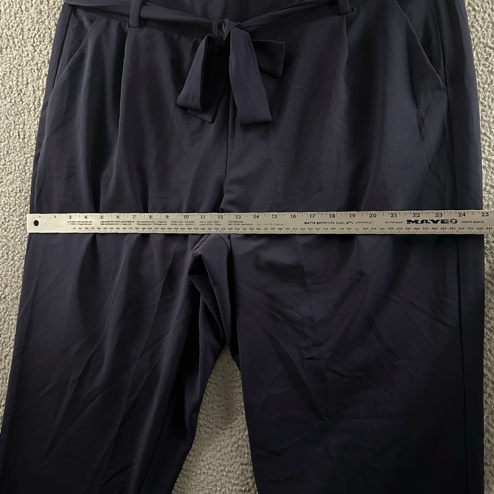 Torrid Torrid Pants Blue 3X Plus Crop Tie Front Tapered Leg Polyester Blend Womens Size 30" / US 8 / IT 44 - 7 Thumbnail
