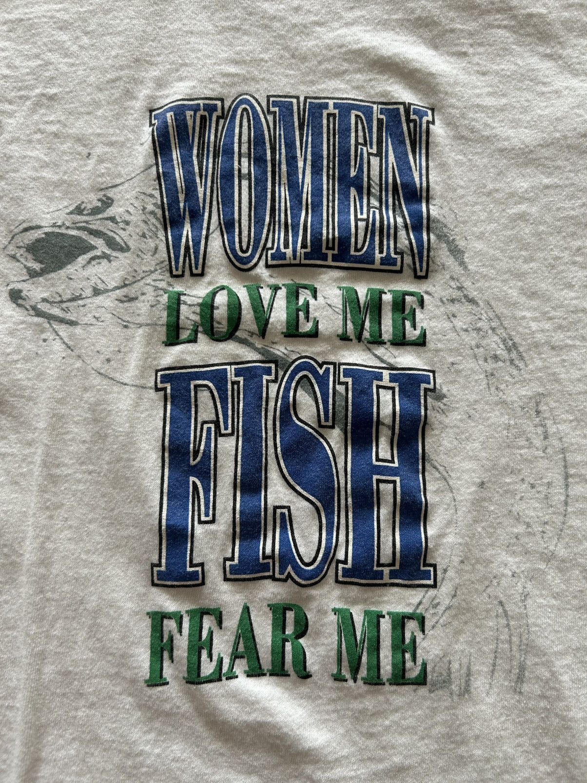Vintage Vintage Funny Satire Fishing tee Women Love me Size US M / EU 48-50 / 2 - 2 Thumbnail
