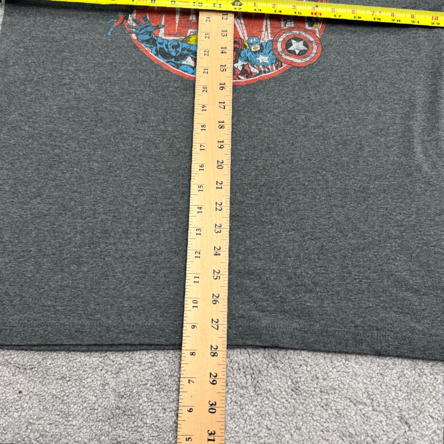 Marine Layer VINTAGE Marvel Comics Avengers Superheroes Graphic T-Shirt Mens Large Gray Crew Neck Tee Size US M / EU 48-50 / 2 - 6 Thumbnail