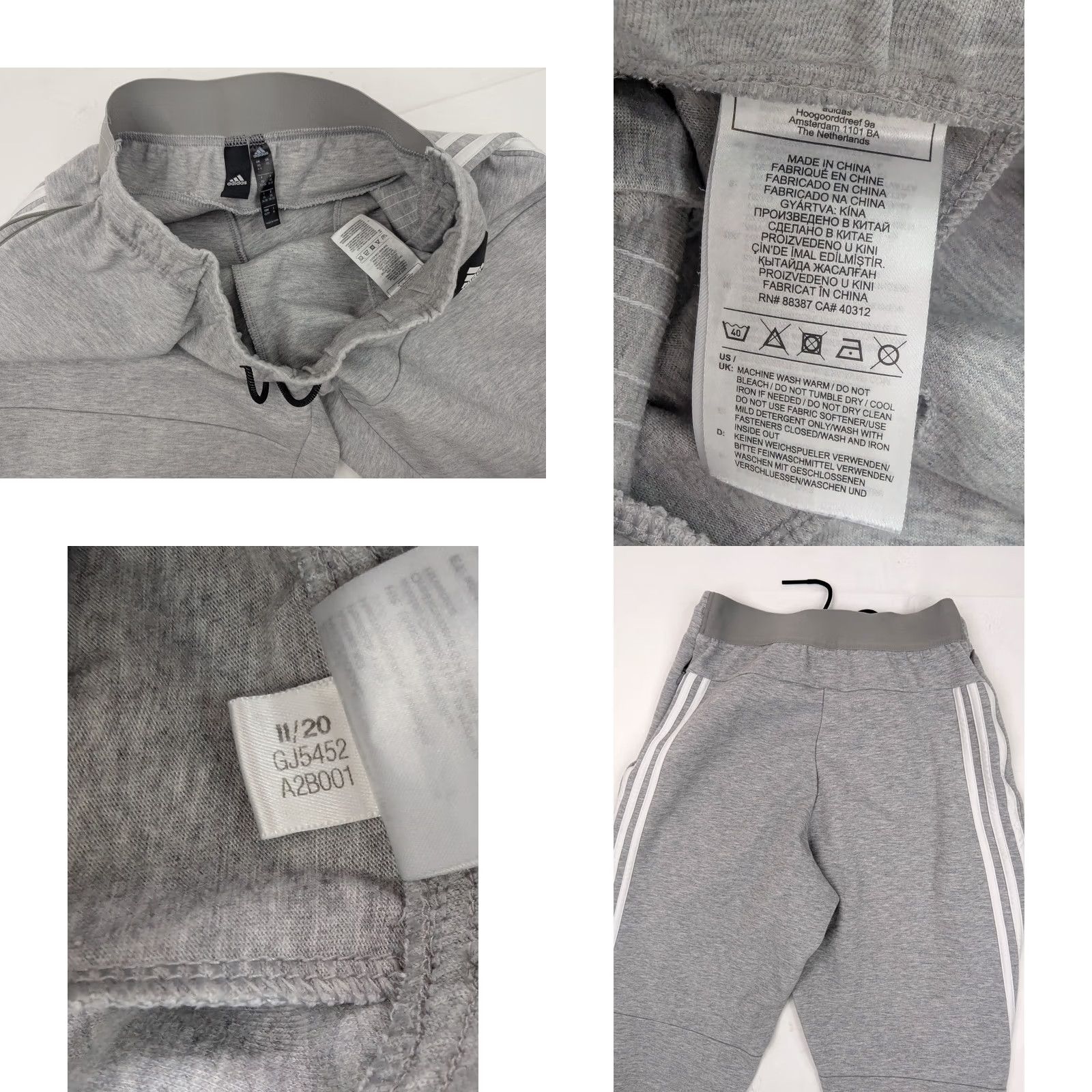 Adidas Adidas Multisport Cropped Sweat Pants Women XS Regular 28in Gray Three Stripe Heather Gray Sport Athleisure Modern Casual Pants Women XS Streetwear Size 40" / US 18 - 8 Thumbnail