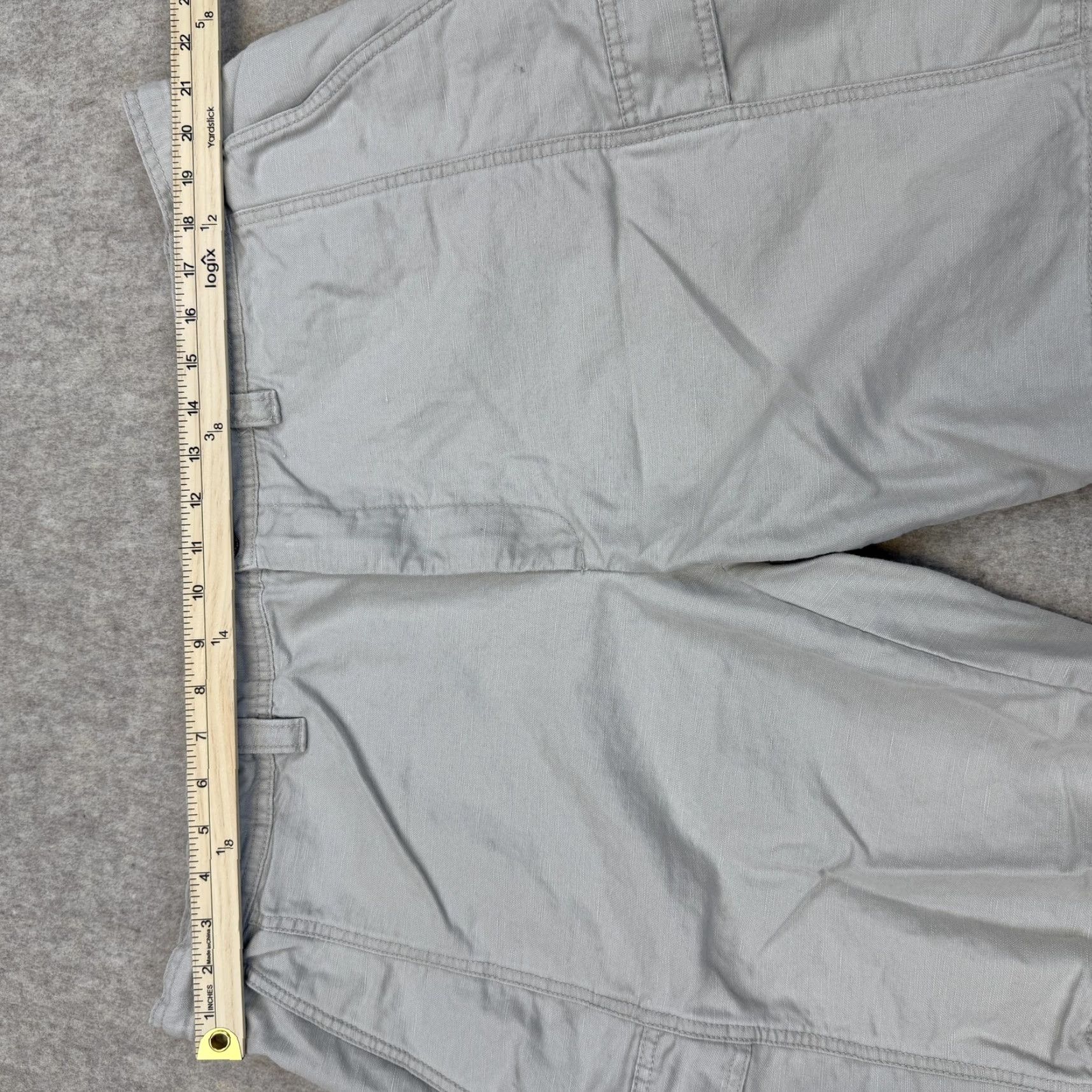 Vintage St. John's Bay Cargo Shorts Mens 44 Gray Linen Cotton Multi Pocket Casual Utility Shirts Pants? Size US 44 / EU 60 - 5 Thumbnail