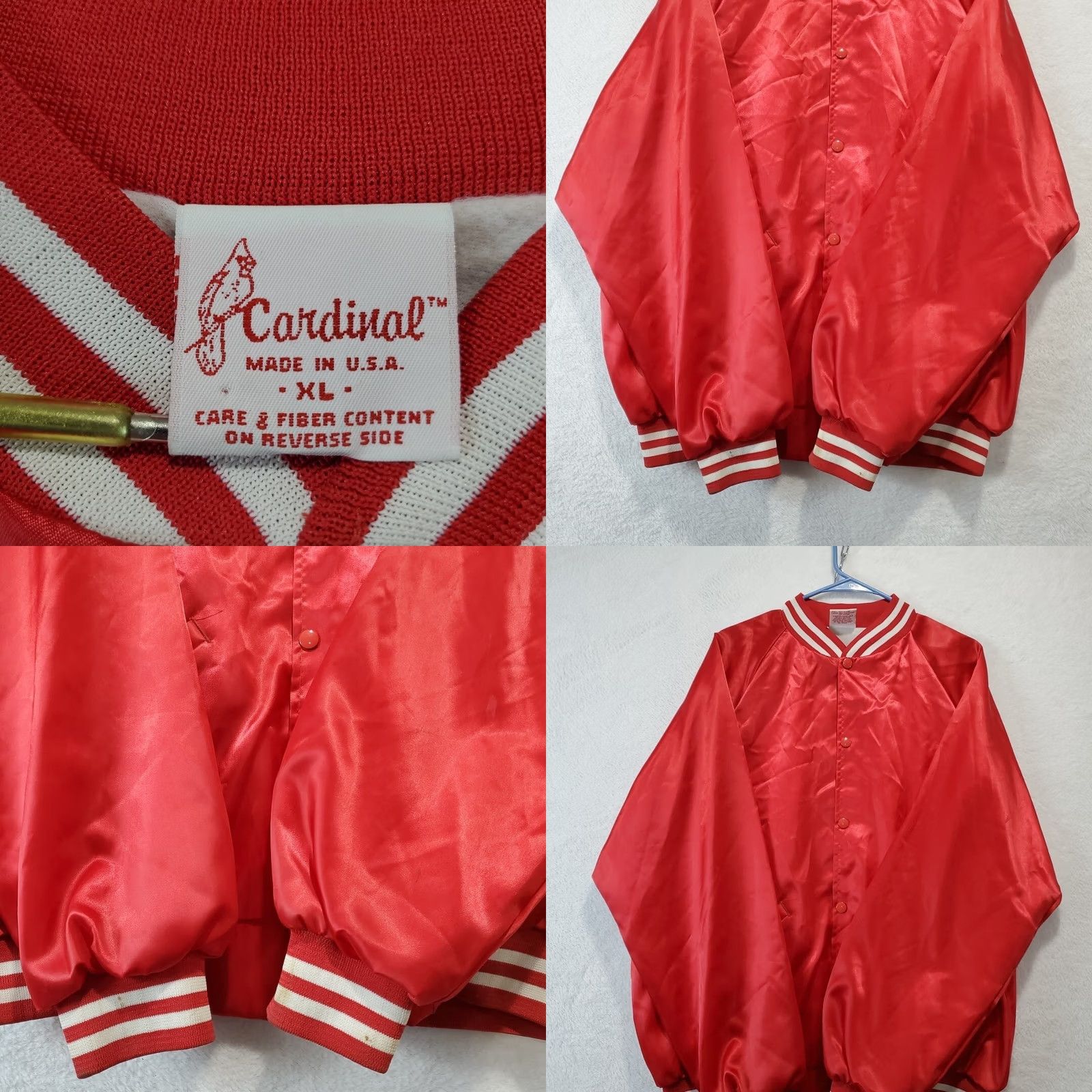Vintage VINTAGE Cardinal Bomber Jacket Mens XL Red Satin Nylon Cheerleader Theme Enthusiast Breathable Sponsored by Cardinal Size US XL / EU 56 / 4 - 8 Thumbnail