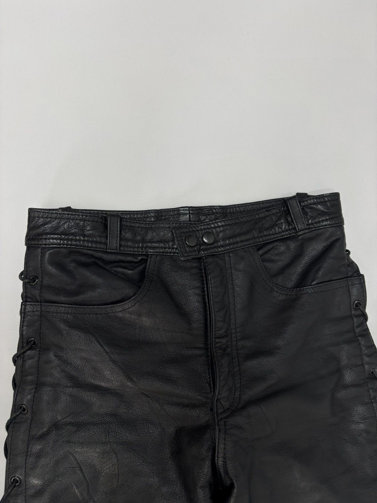 Hedi Slimane 🔥 Vintage Leather Pants 00s Italian Rock Noir Archive Grunge Size US 29 - 15 Thumbnail