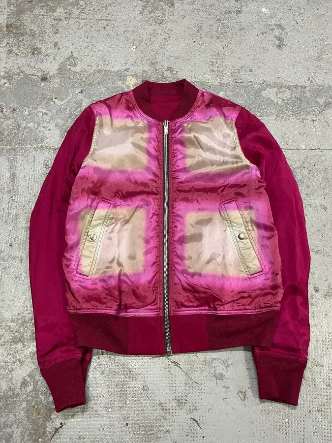 SS2023 Rick Owens Red Reversible Abstract Bomber Jacket
