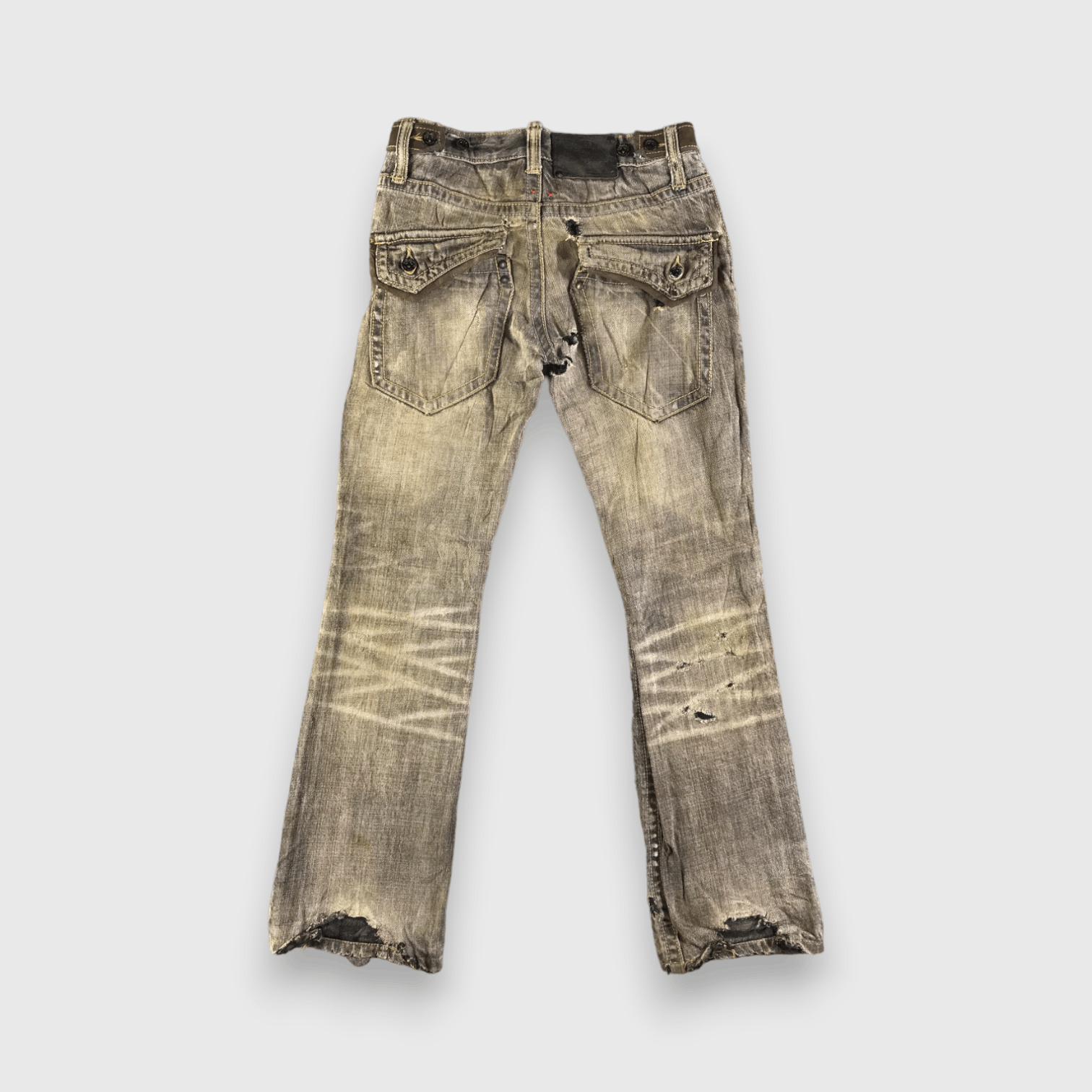 Japanese Brand Vintage Distress Flare Jeans-J4570 Size US 28 / EU 44 - 2 Thumbnail