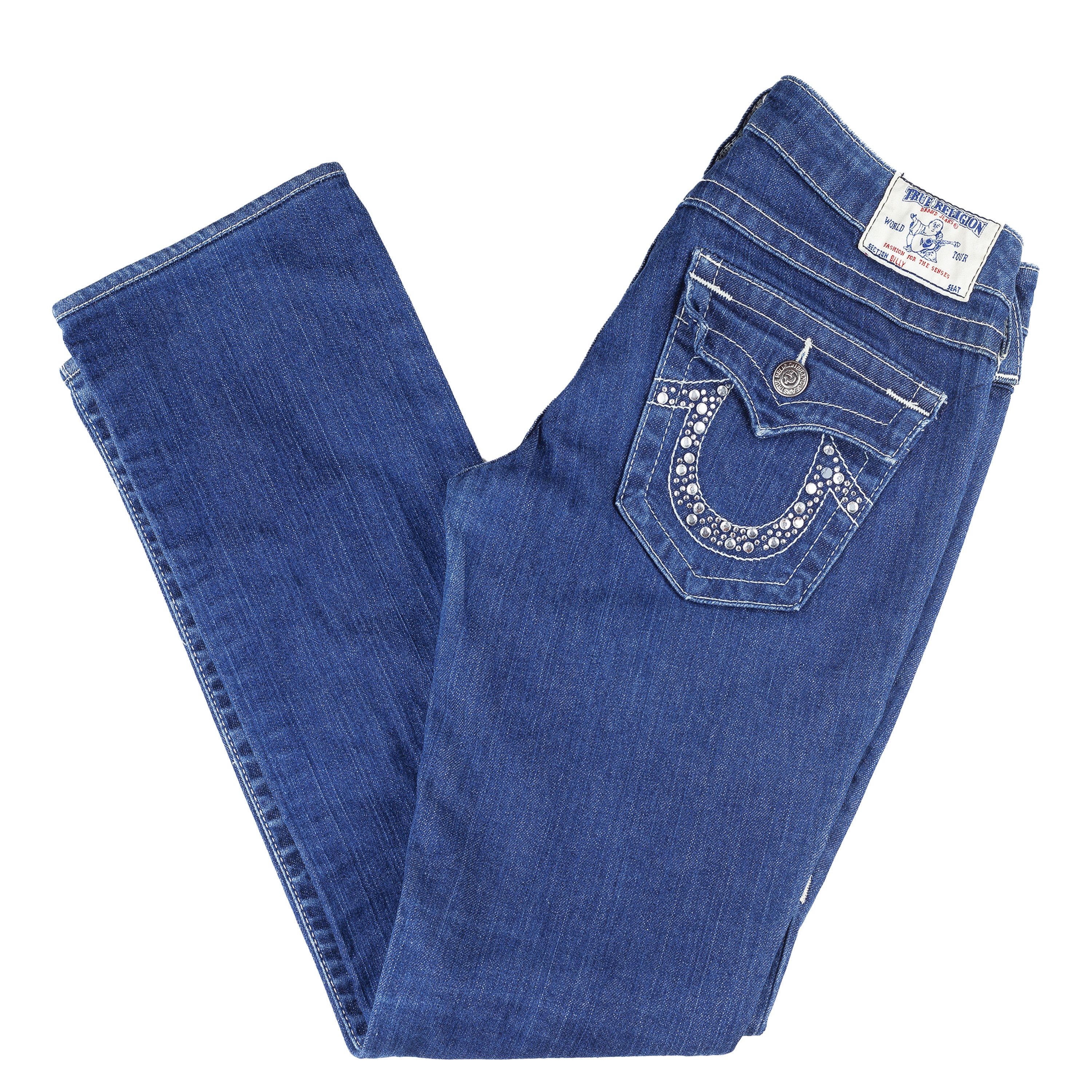 True Religion True Religion Dark Denim Stones Vintage Jeans (M- 29") Size 29" - 1 Thumbnail