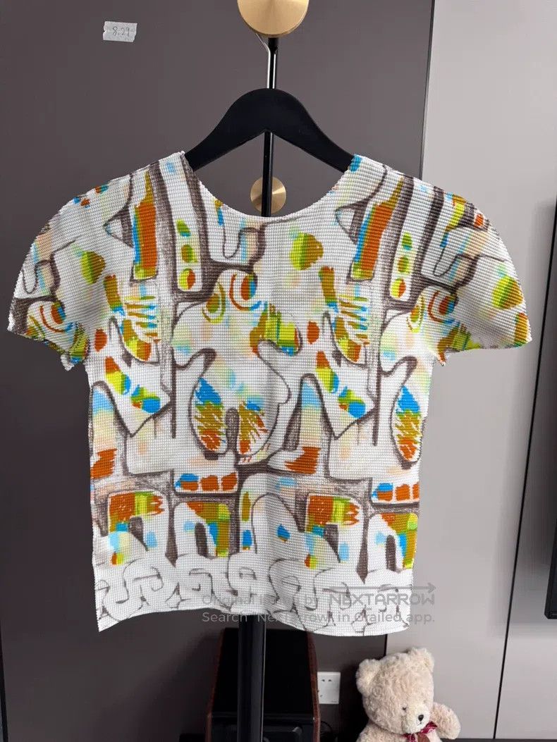 Issey Miyake Issey Miyake size:one size Color-Block Short Sleeve Top Size XXS / US 00 / IT 34 - 2 Thumbnail