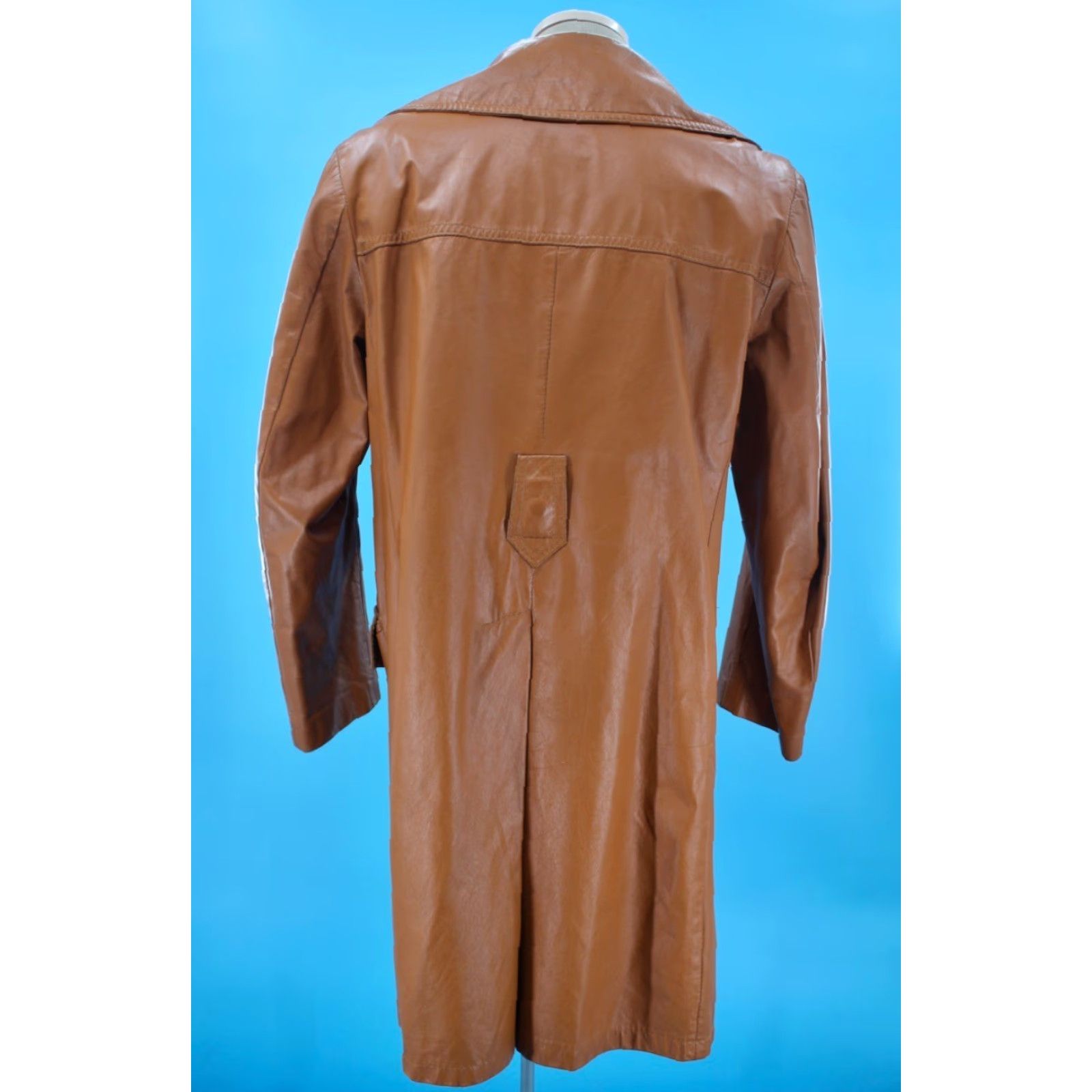 Vintage VINTAGE Mens 70s Brown Leather Trench Coat Sz 42 R 1970s Disco Kantex Leathers Coat Brown Leather 70s Disco Mens Size US XS / EU 42 / 0 - 5 Thumbnail