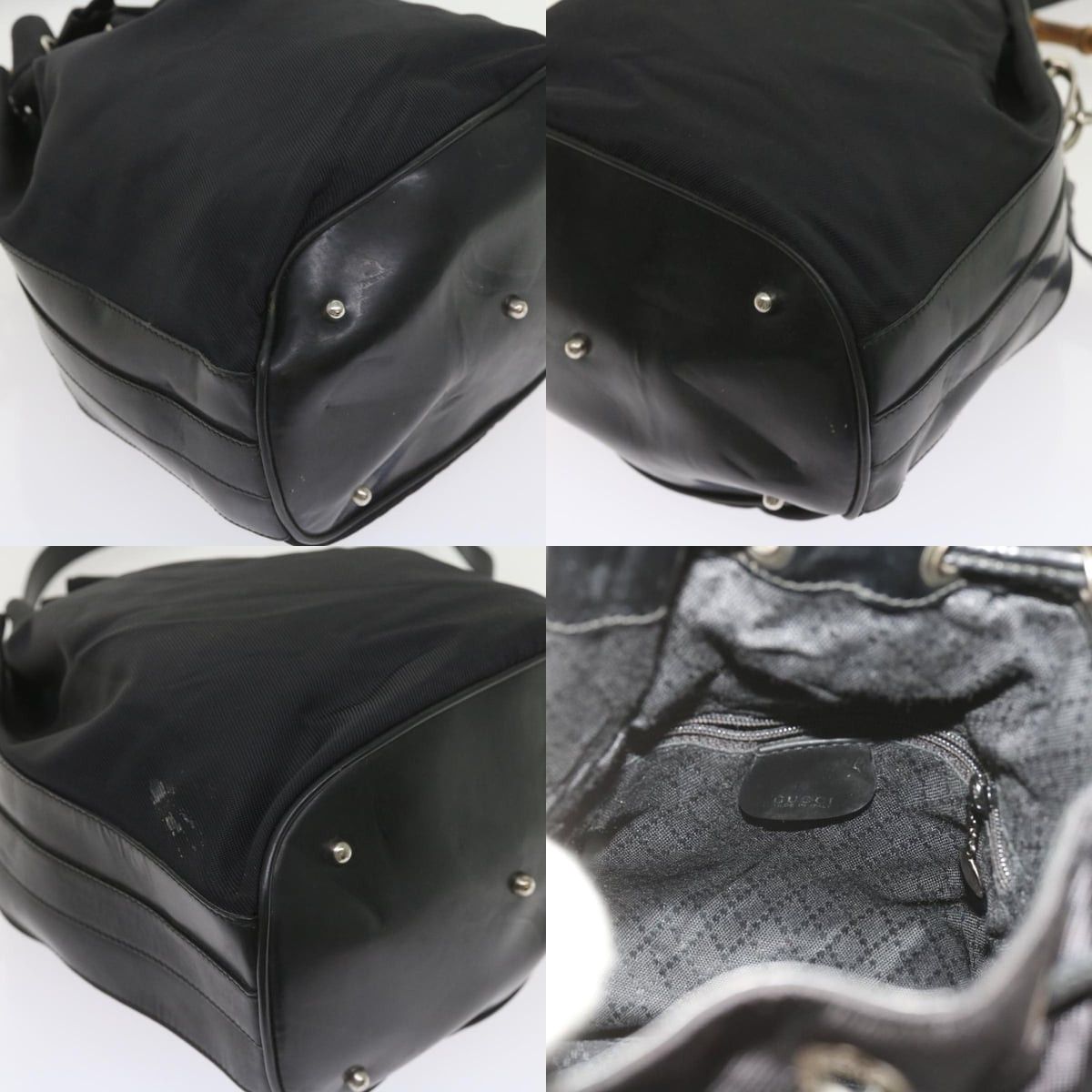 Gucci GUCCI Bamboo Shoulder Bag Nylon Black Size ONE SIZE - 11 Thumbnail