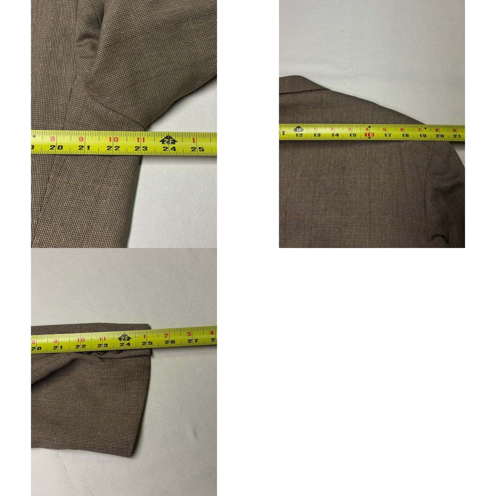 Brooks Brothers VINTAGE Brooks Brothers Mens Blazer Jacket Tan Plaid Coat 44 LG Union Made USA Size 44R - 9 Thumbnail