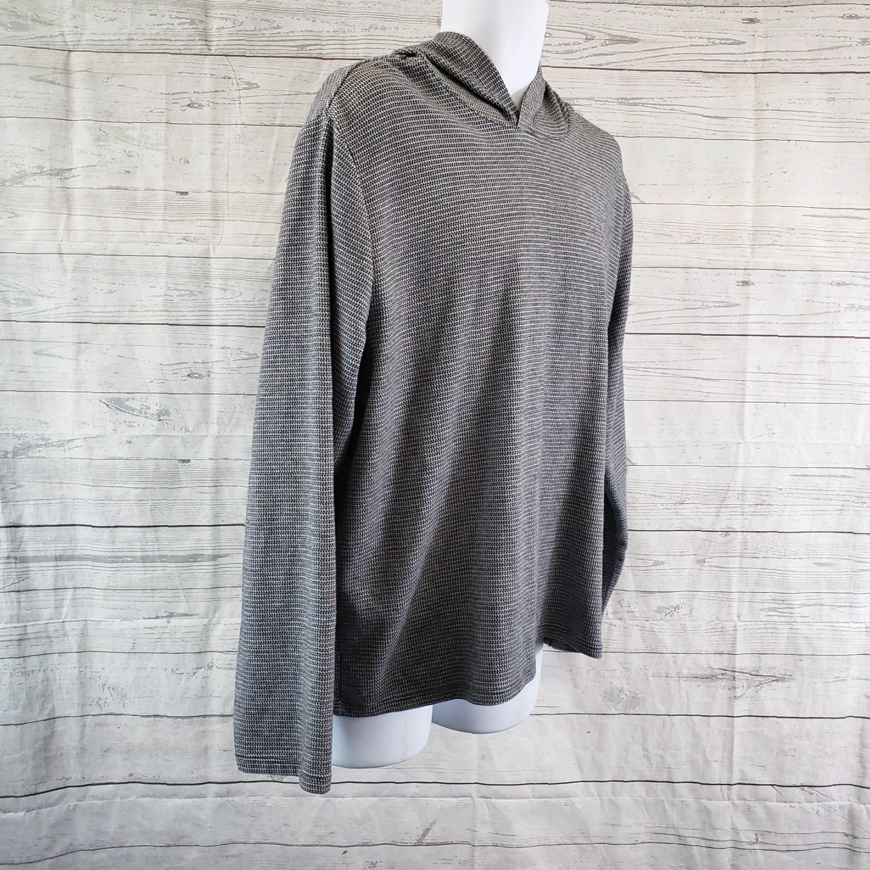 Vince Vince Mens Jacquard Hoodie Sz XL Gray Long Sleeve Cotton Blend pattern Solid Pullover Adult XL Mens Size US XL / EU 56 / 4 - 3 Thumbnail