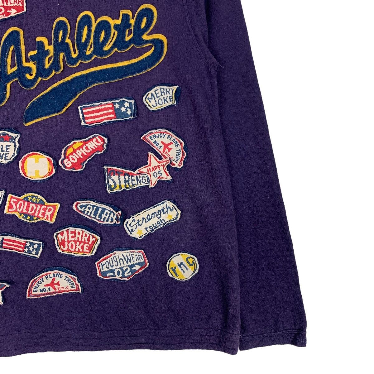 Vintage 96 ROUGH Athlete Patches Logo Pullover Sweater #0690-C32 Size US S / EU 44-46 / 1 - 4 Thumbnail