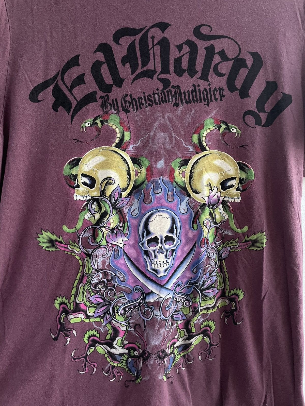 Ed Hardy Ed Hardy By Christian Audigier Y2K Purple Shirt Size US S / EU 44-46 / 1 - 2 Thumbnail