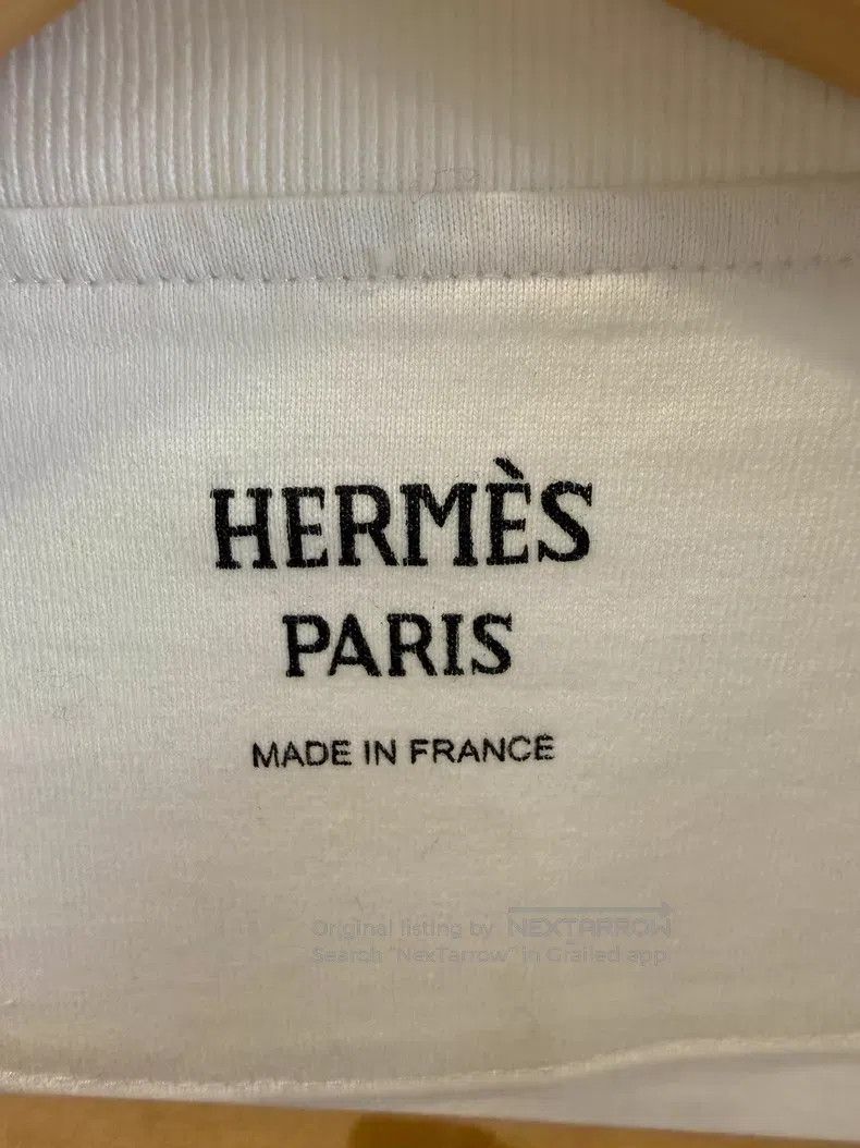 Hermes Hermes White Short Sleeve T-Shirt Size M / US 6-8 / IT 42-44 - 4 Thumbnail