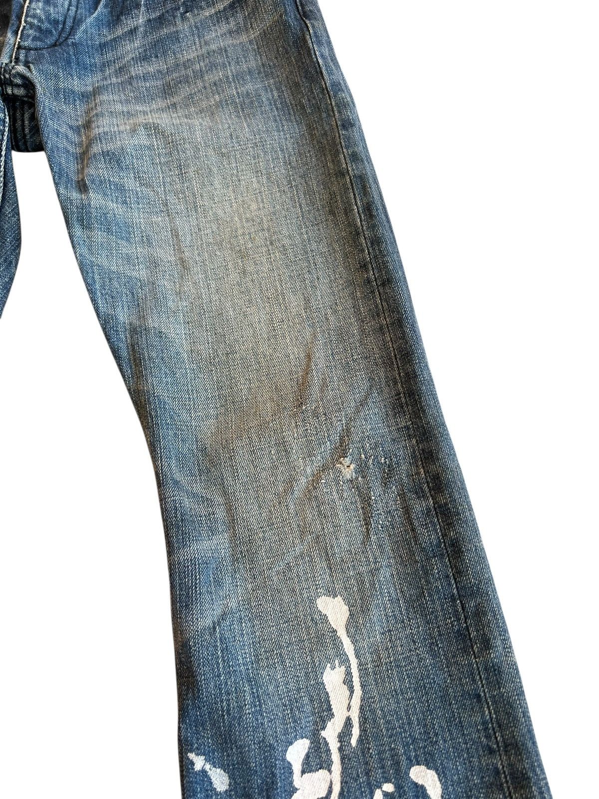 Japanese Brand Vintage Japanese Brand Burden Flare Distressed Painted Jean Size US 30 / EU 46 - 5 Thumbnail