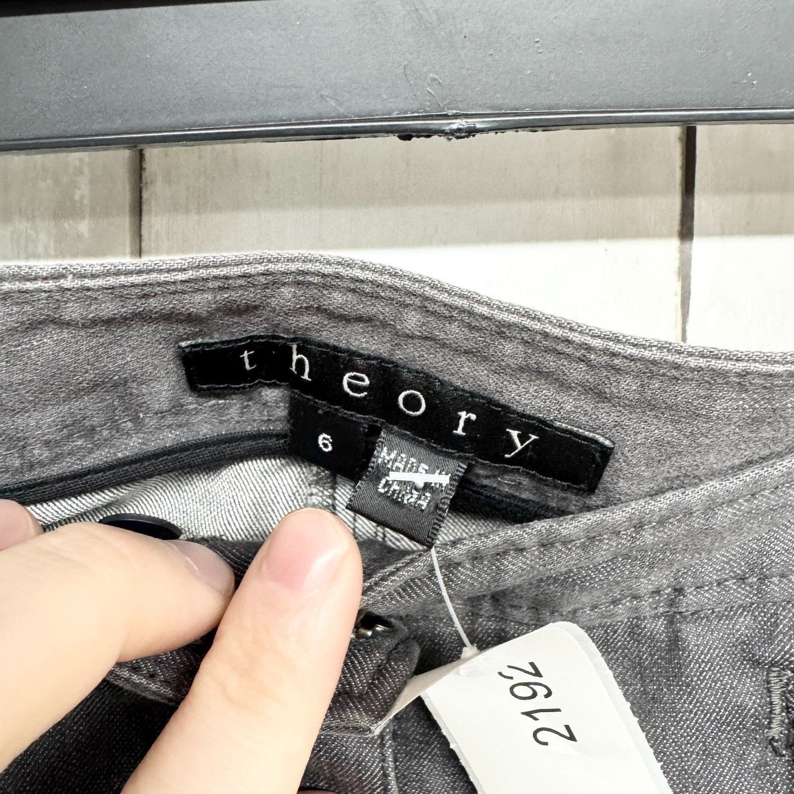 Theory Theory Pants 6 Slim Split Straight Jeans Washed Gray Pockets Size 28" / US 6 / IT 42 - 3 Thumbnail