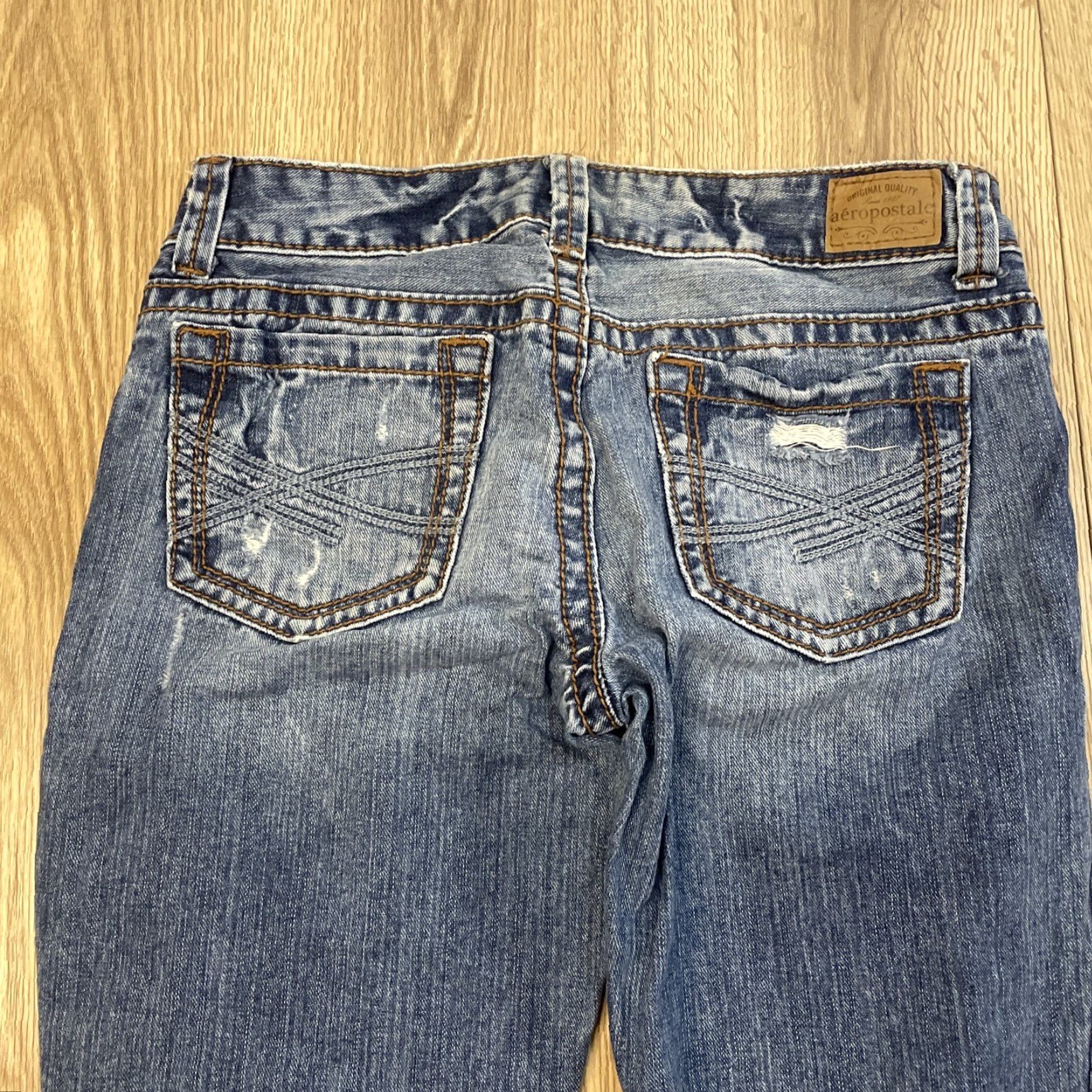 Vintage VINTAGE Aeropostale Women’s Jeans Skinny Flare Size 5-6 Medium Blue Denim Fall Summer Spring Winter Size 27" / US 4 / IT 40 - 8 Thumbnail