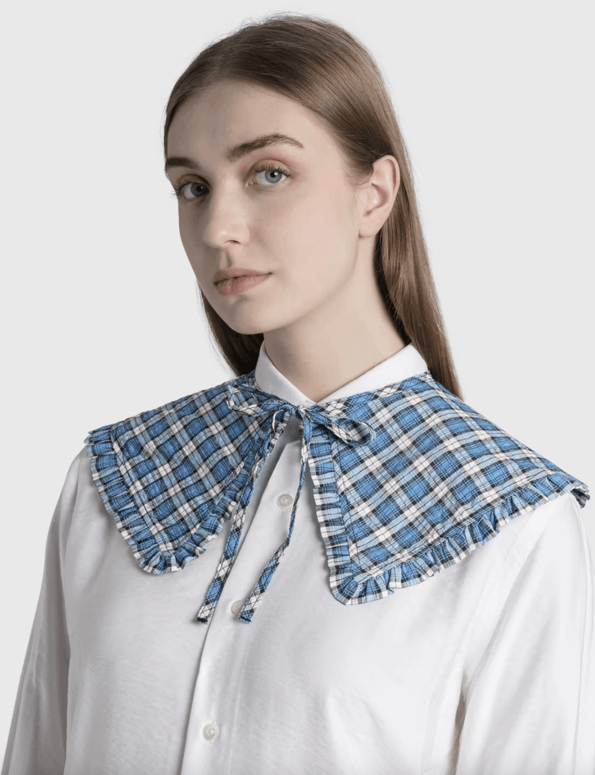 Ganni Ganni Seersucker Check Frill Collar Size ONE SIZE - 3 Thumbnail
