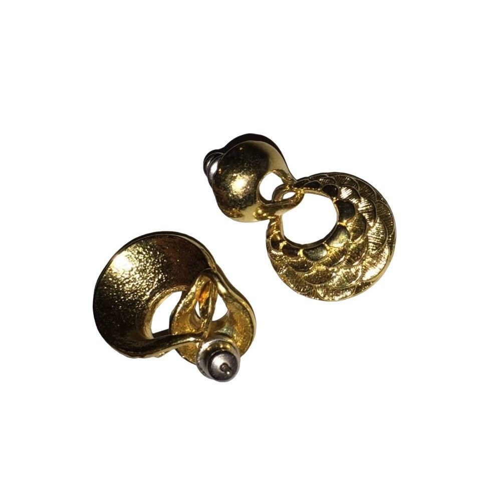 Other Womens Vintage Mermaid Scaled Gold Tone Dangly Earrings Size ONE SIZE - 3 Thumbnail