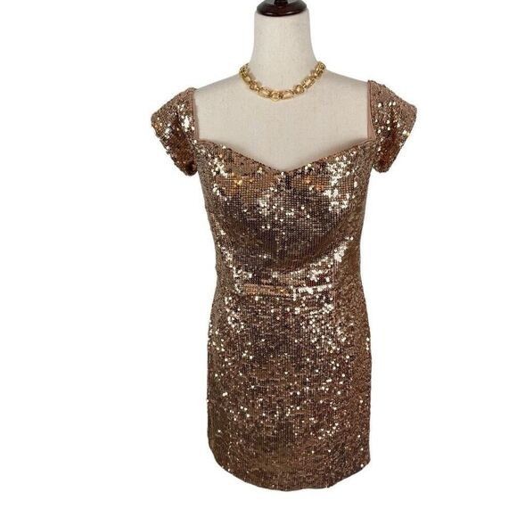 dress the population jaida sheath Jada Dress XXL / SOFT Gold Multi
