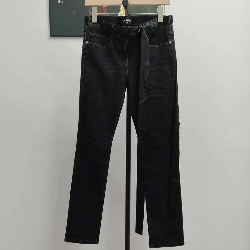 Chanel Chanel Black Cotton Women's Jeans 0089 Size 28" / US 6 / IT 42 - 1 Thumbnail