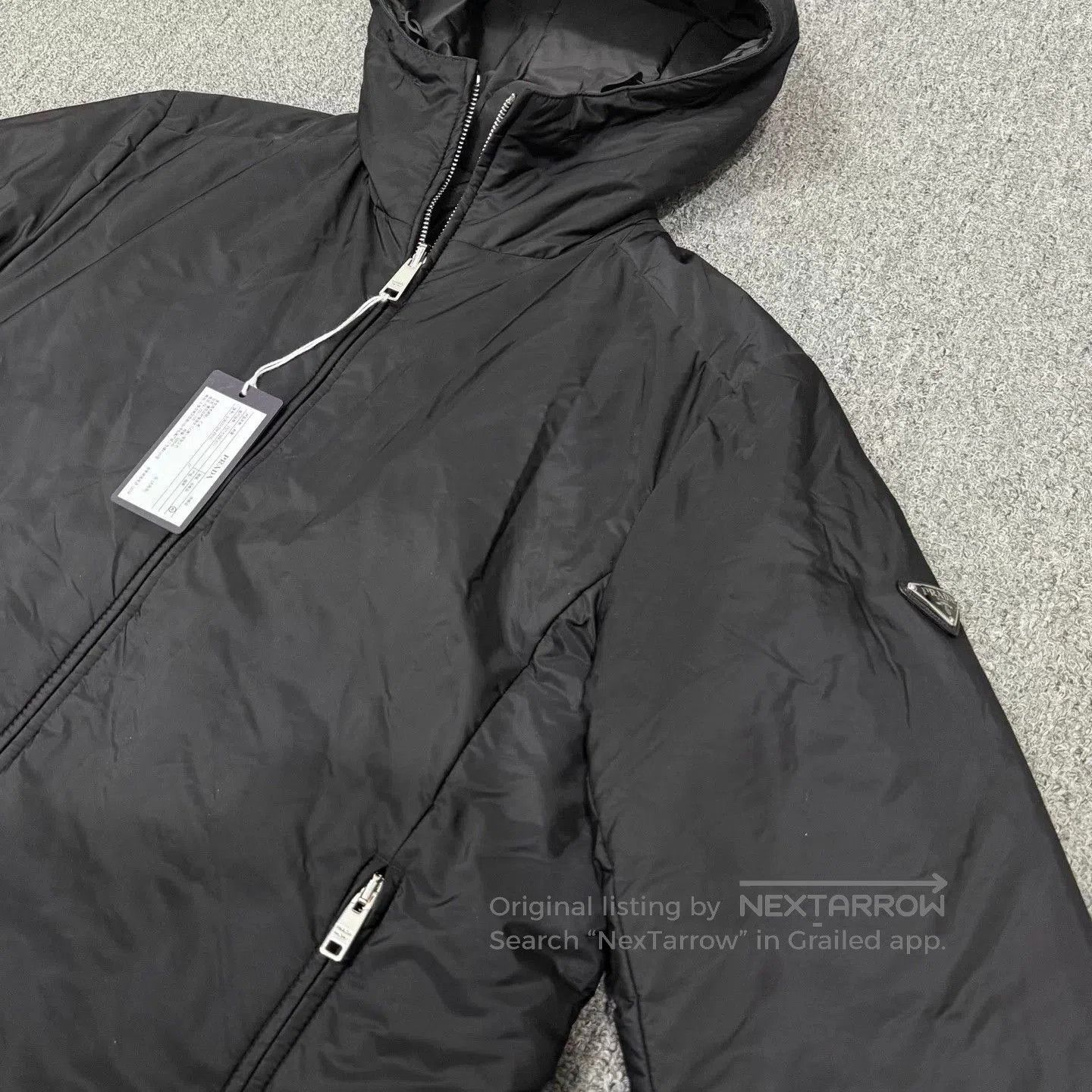 Prada Black Hooded Light Jacket with Zip Closure. Size US M / EU 48-50 / 2 - 3 Thumbnail
