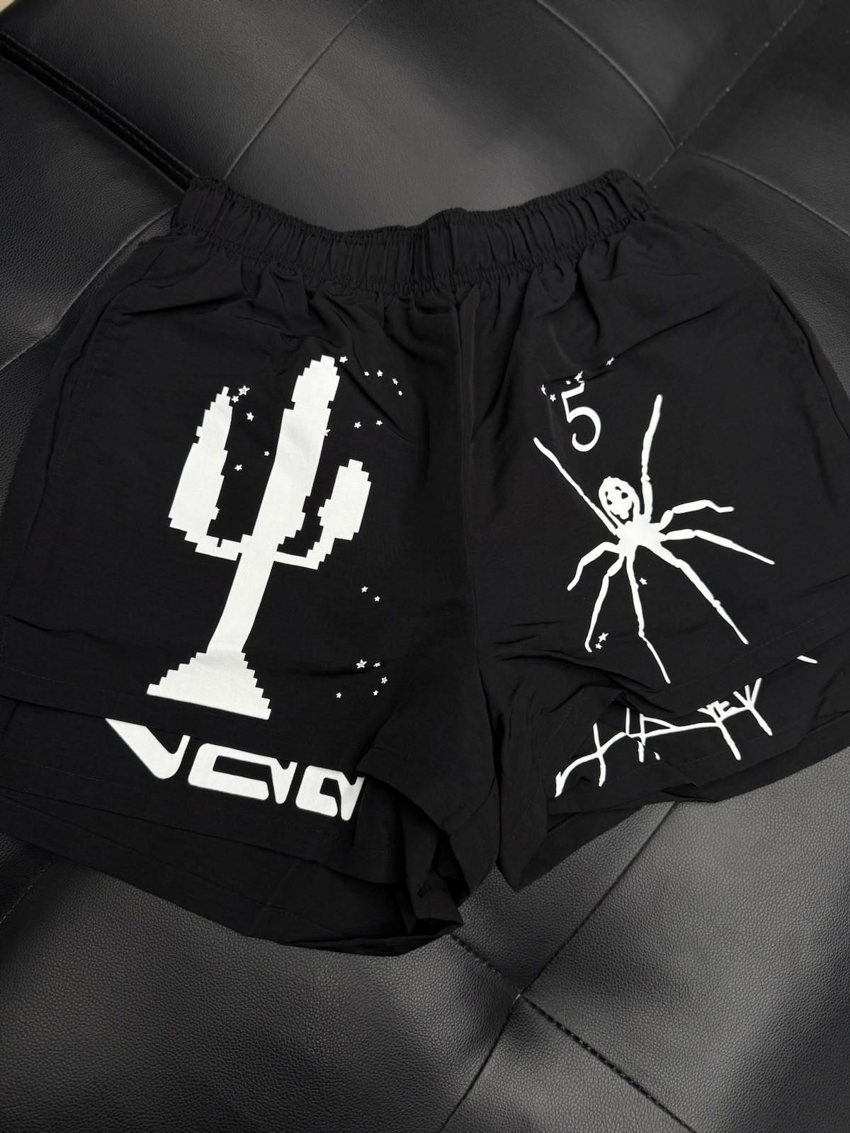 Sp5der Double Layer Shorts Size Medium (NEW) Black