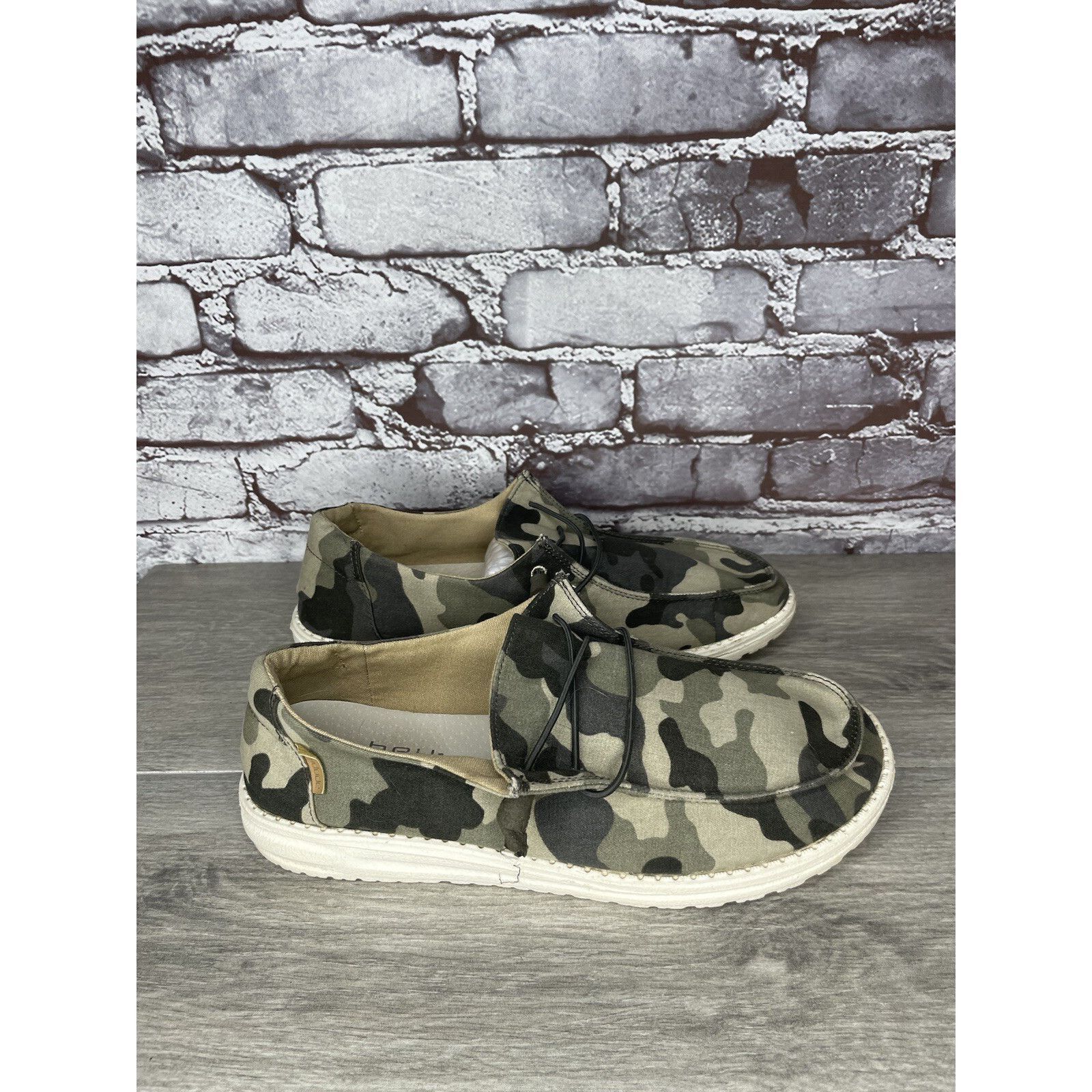 Other Hey Dude Wendy Camo Green Brown Canvas Sneakers Shoes Women' Size US 9 / IT 39 - 13 Thumbnail