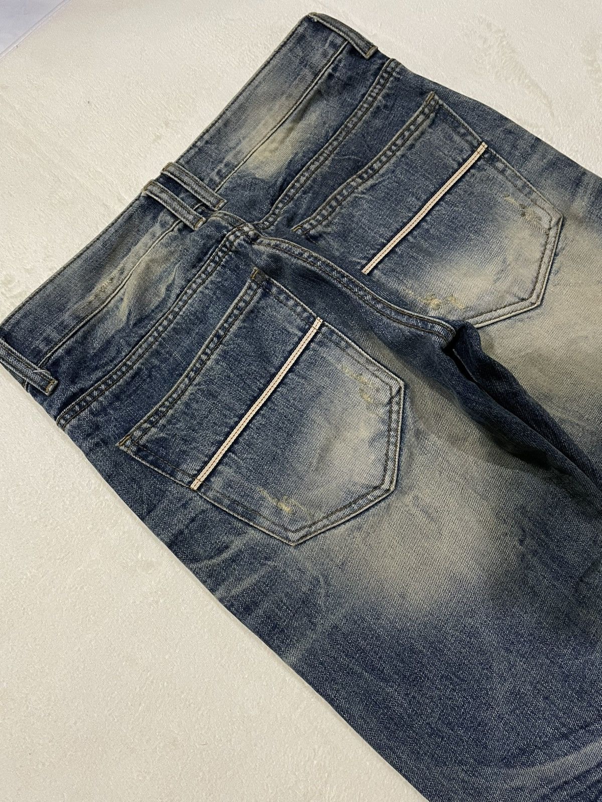 Japanese Brand Vintage Improves Boot Cut Distress Mudwash Denim Jeans Size US 31 - 16 Thumbnail