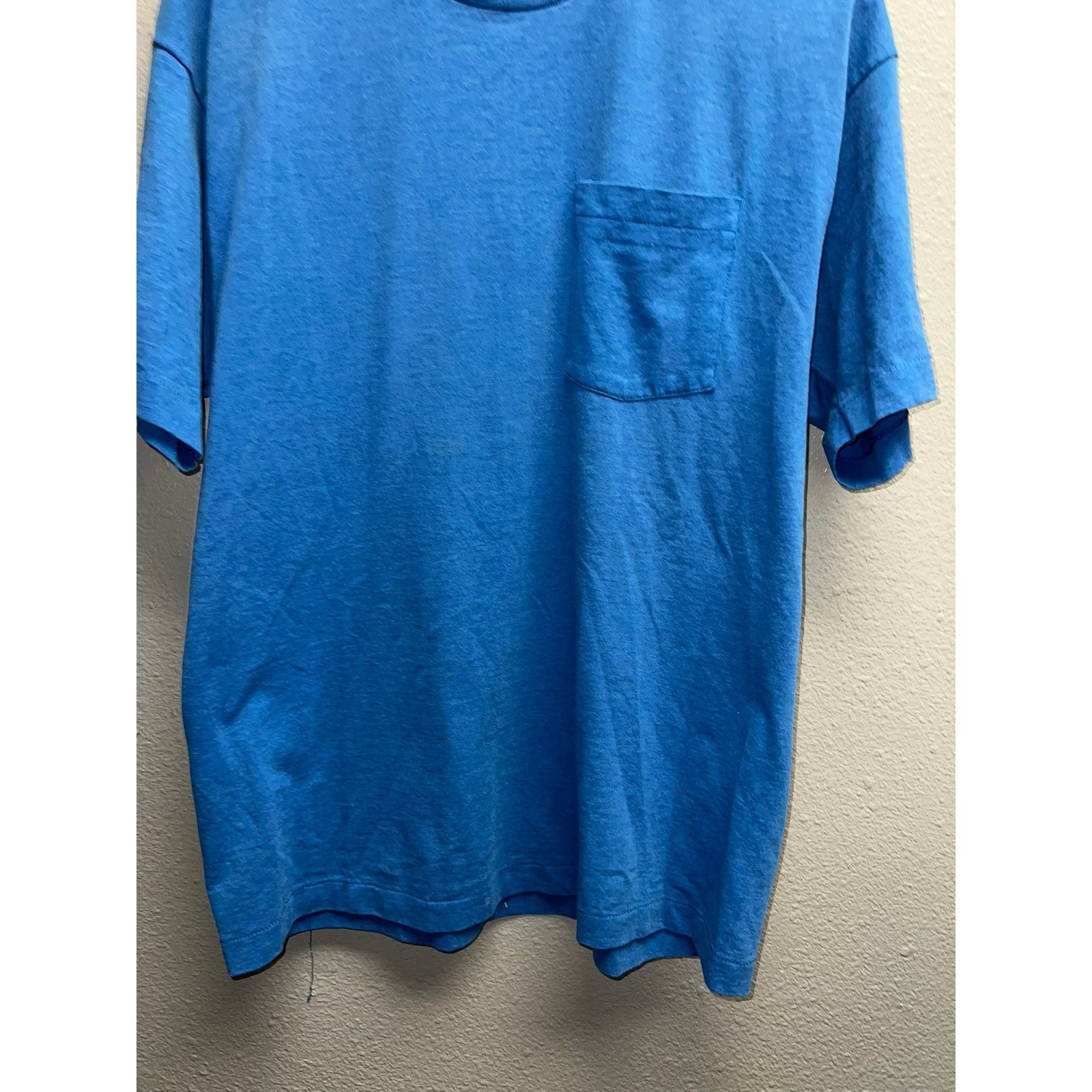 Vintage 90s Vintage BVD Premium Blue Blank Shirt Tee RIP Tear pit XL Size US XL / EU 56 / 4 - 5 Thumbnail