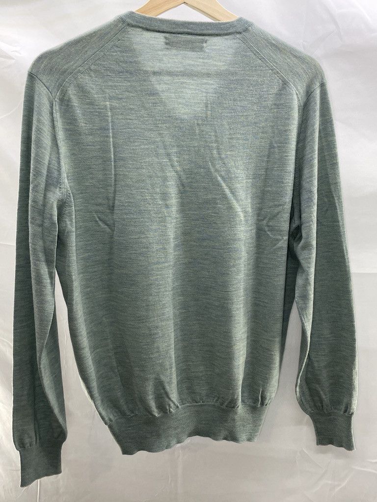 Brunello Cucinelli BRUNELLO CUCINELLI Green V Neck Cashmere Silk Sweater Size US M / EU 48-50 / 2 - 8 Thumbnail