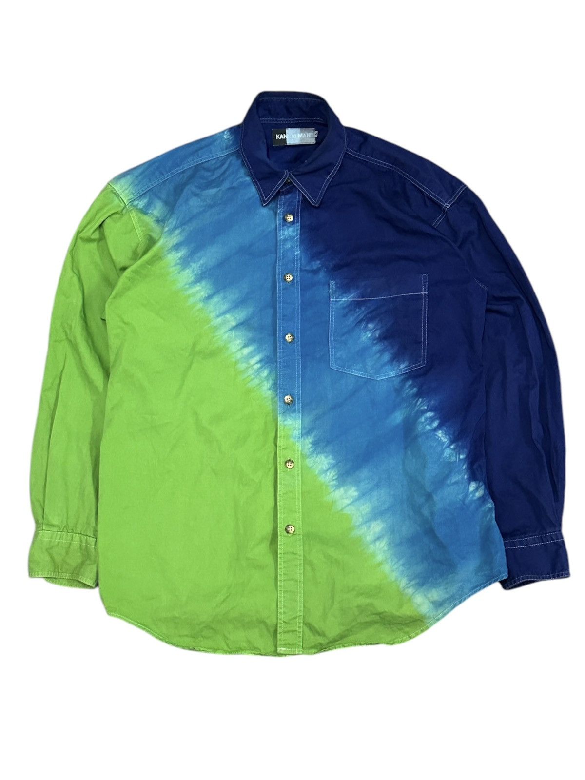 Designer × Kansai Yamamoto 1980- Kansai Man By Kansai Yamamoto Tie-Dye Shirt Size US XL / EU 56 / 4 - 1 Thumbnail