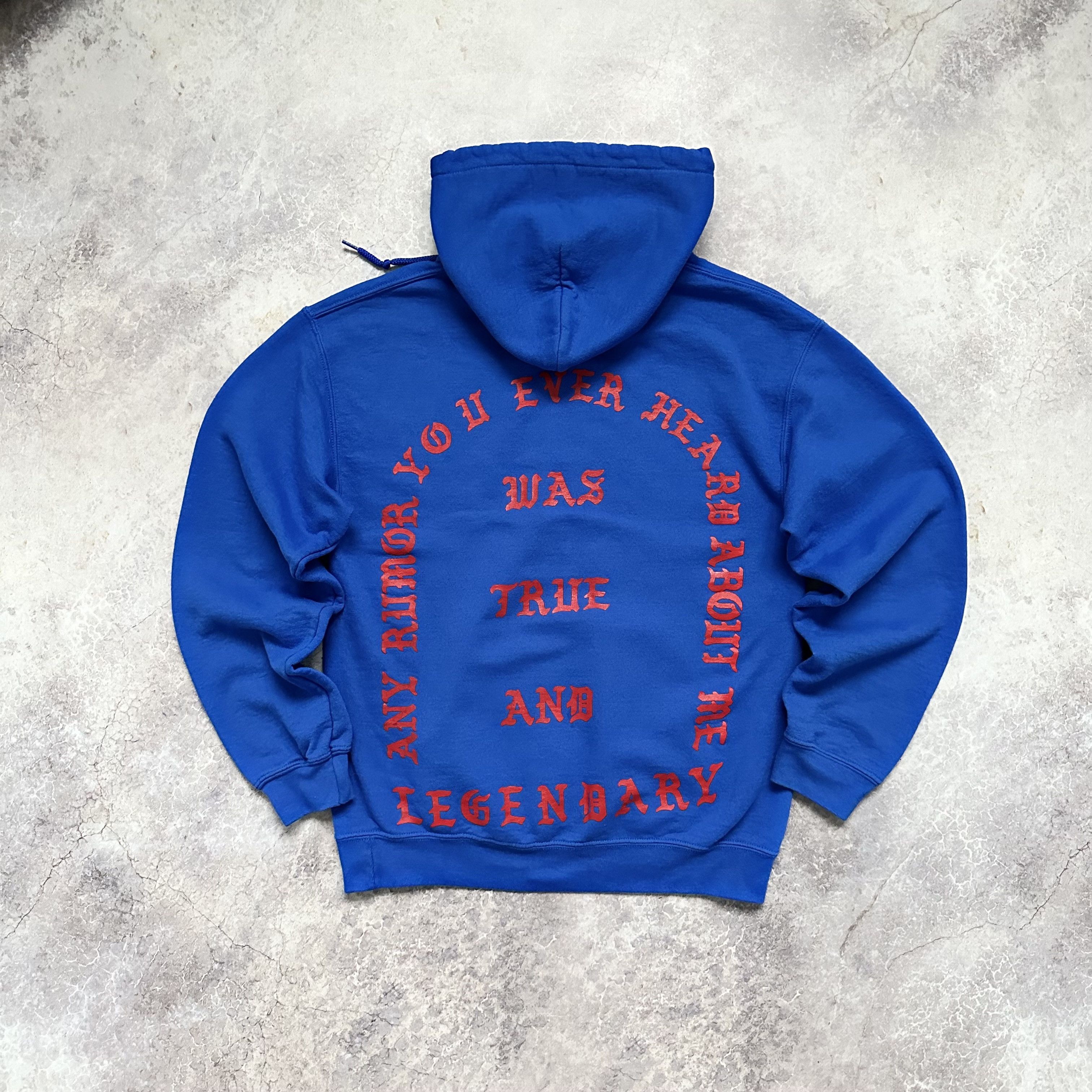 Image of Kanye West I Feel Like Pablo True And Legendary Hoodie in Blue, Men's (Size Small)