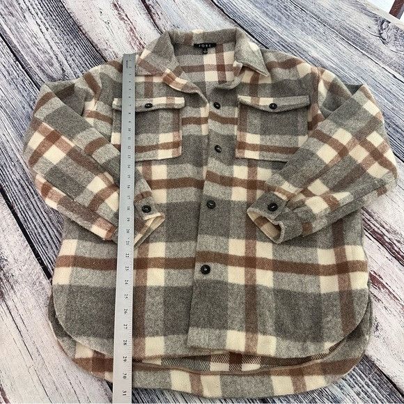 Other FORE Plaid Button-Up Wool Blend Shacket Jacket - Gray and Br Size L / US 10 / IT 46 - 8 Thumbnail
