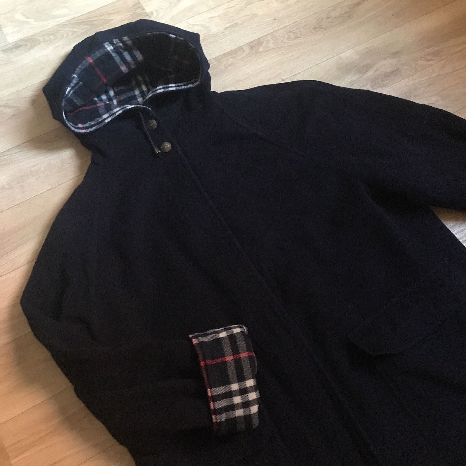 Burberry Vintage burberry coat hooded wool nova check blue navy women Size M / US 6-8 / IT 42-44 - 5 Thumbnail