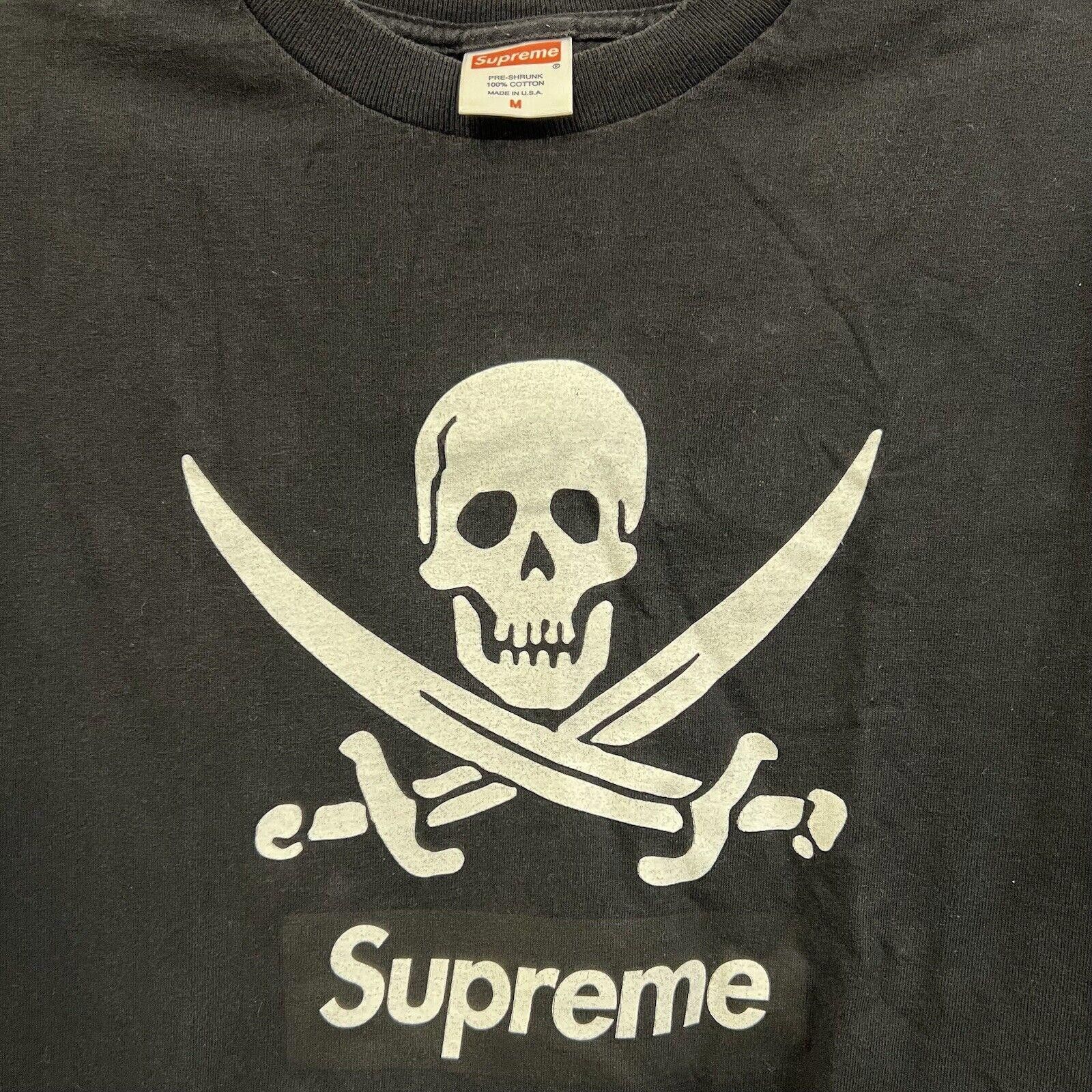 Supreme X Neighborhood 2007 Box Logo Pirate Skull | Depop