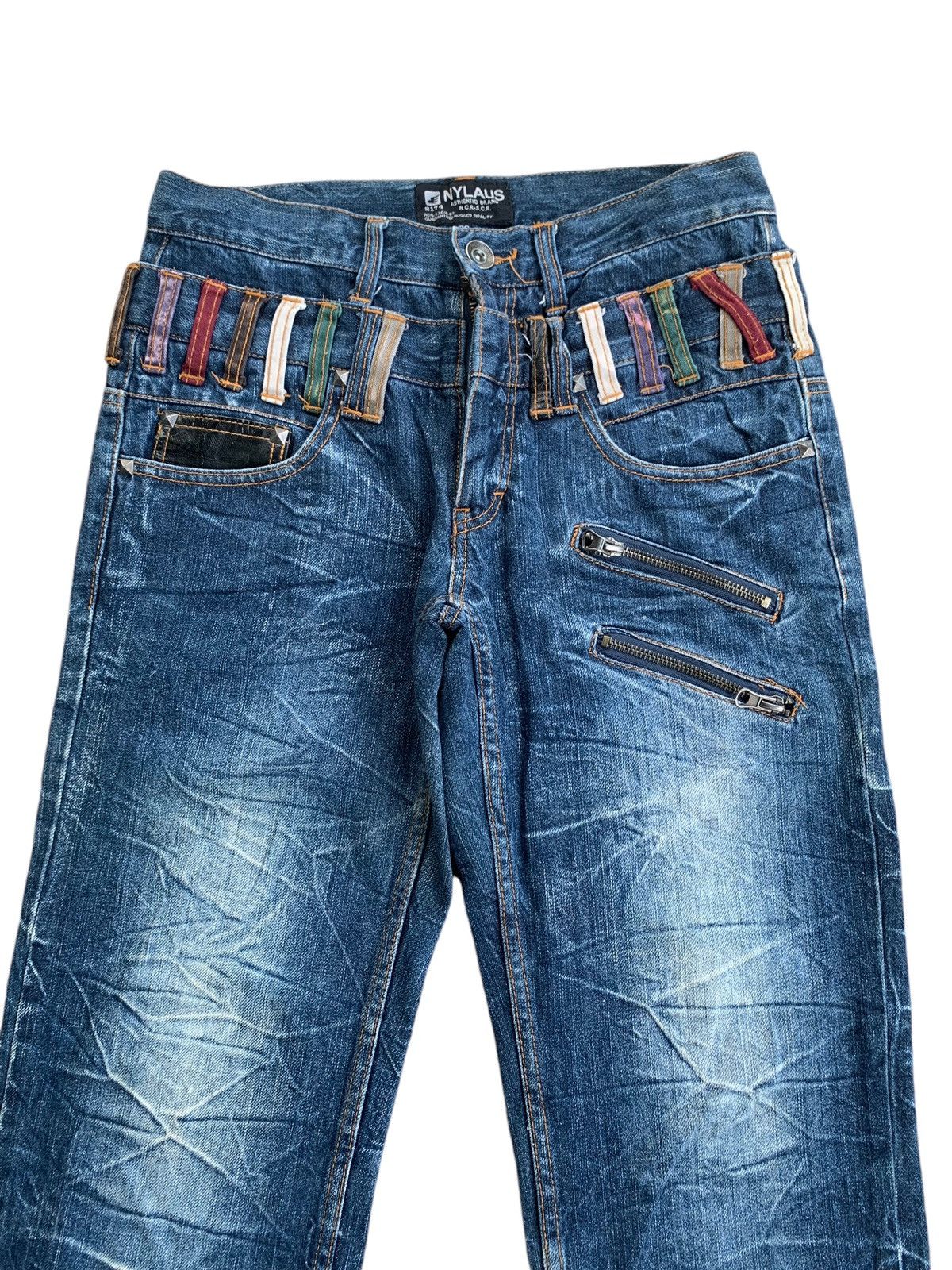 Japanese Brand NYLAUS DOUBLE WAIST MUDWAST DISTRESSED DENIM Size US 29 - 3 Thumbnail
