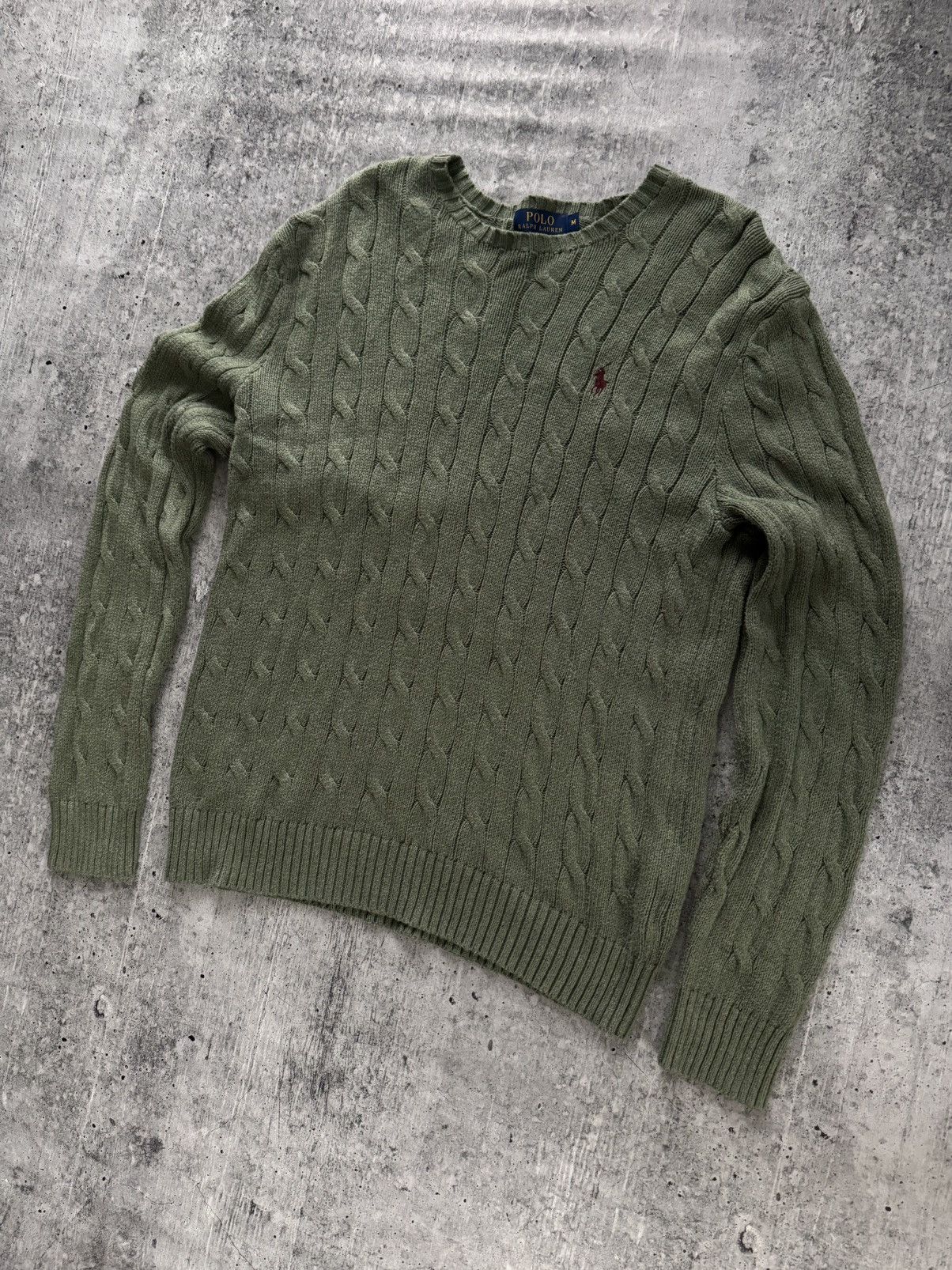 Polo Ralph Lauren Polo Ralph Lauren Cable Knit Sweater Vintage pistachio M Size US M / EU 48-50 / 2 - 2 Thumbnail