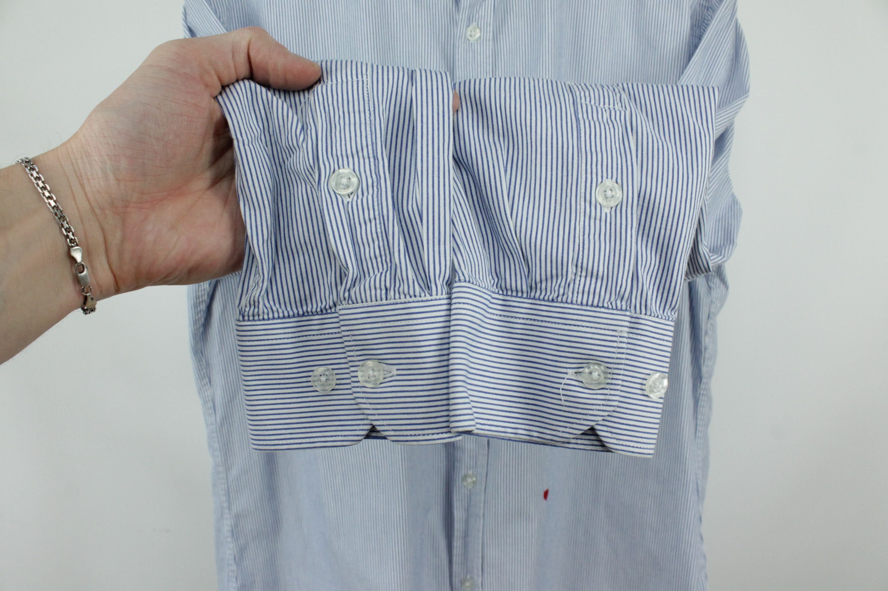 Moschino Moschino X1B Embroidered Heart Striped Formal Men's Shirt Size US L / EU 52-54 / 3 - 7 Thumbnail