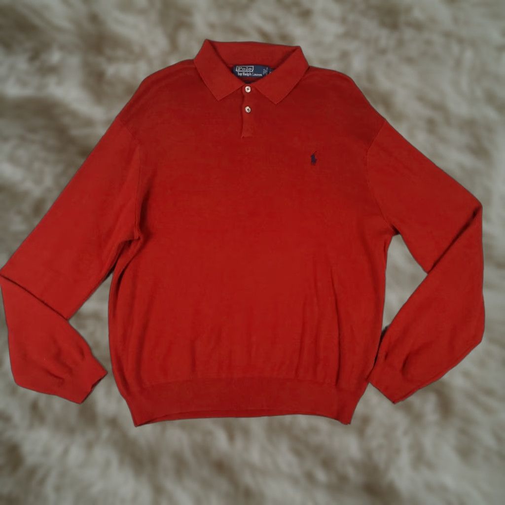 Ralph Lauren VINTAGE Ralph Lauren Sweater Pullover Mens XL Red Wool Cotton All Seasons Classic Size US XL / EU 56 / 4 - 1 Thumbnail