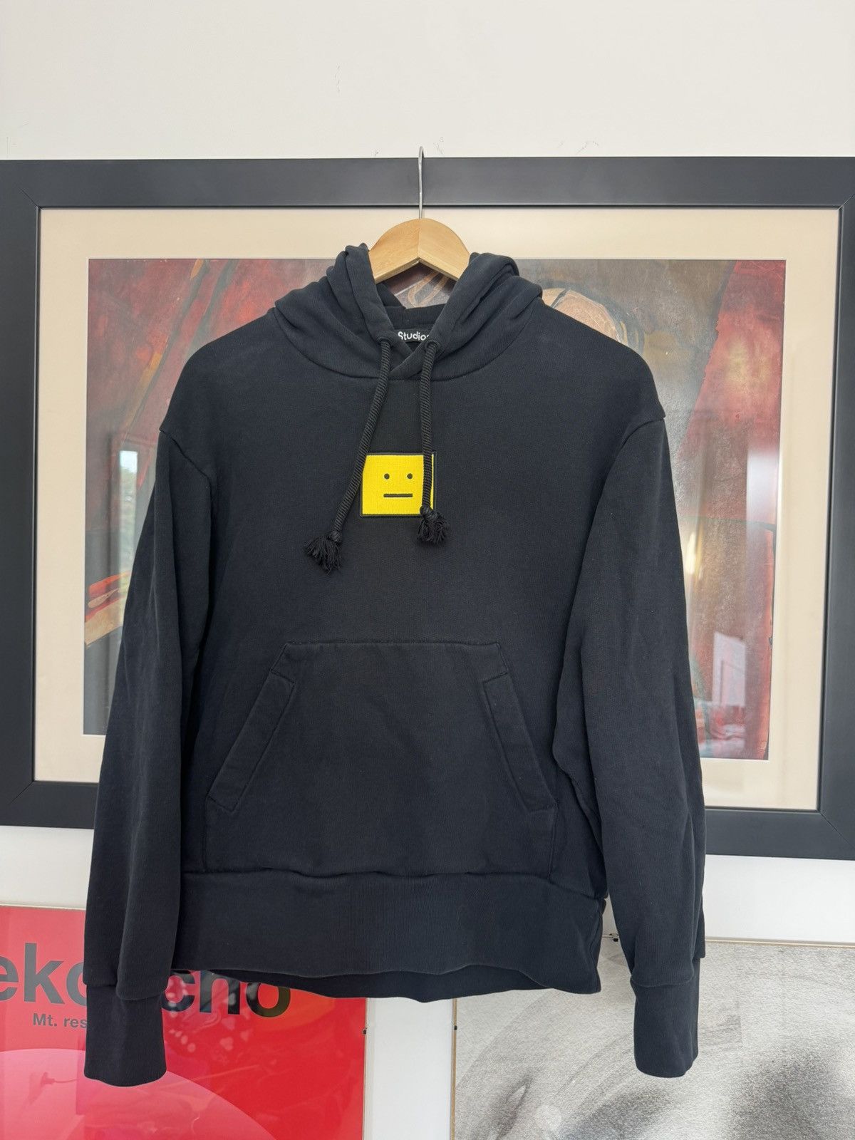 Acne Studios Acne Studios Face Center Logo Hoodie Rare Black Yellow Hype Size US S / EU 44-46 / 1 - 1 Thumbnail