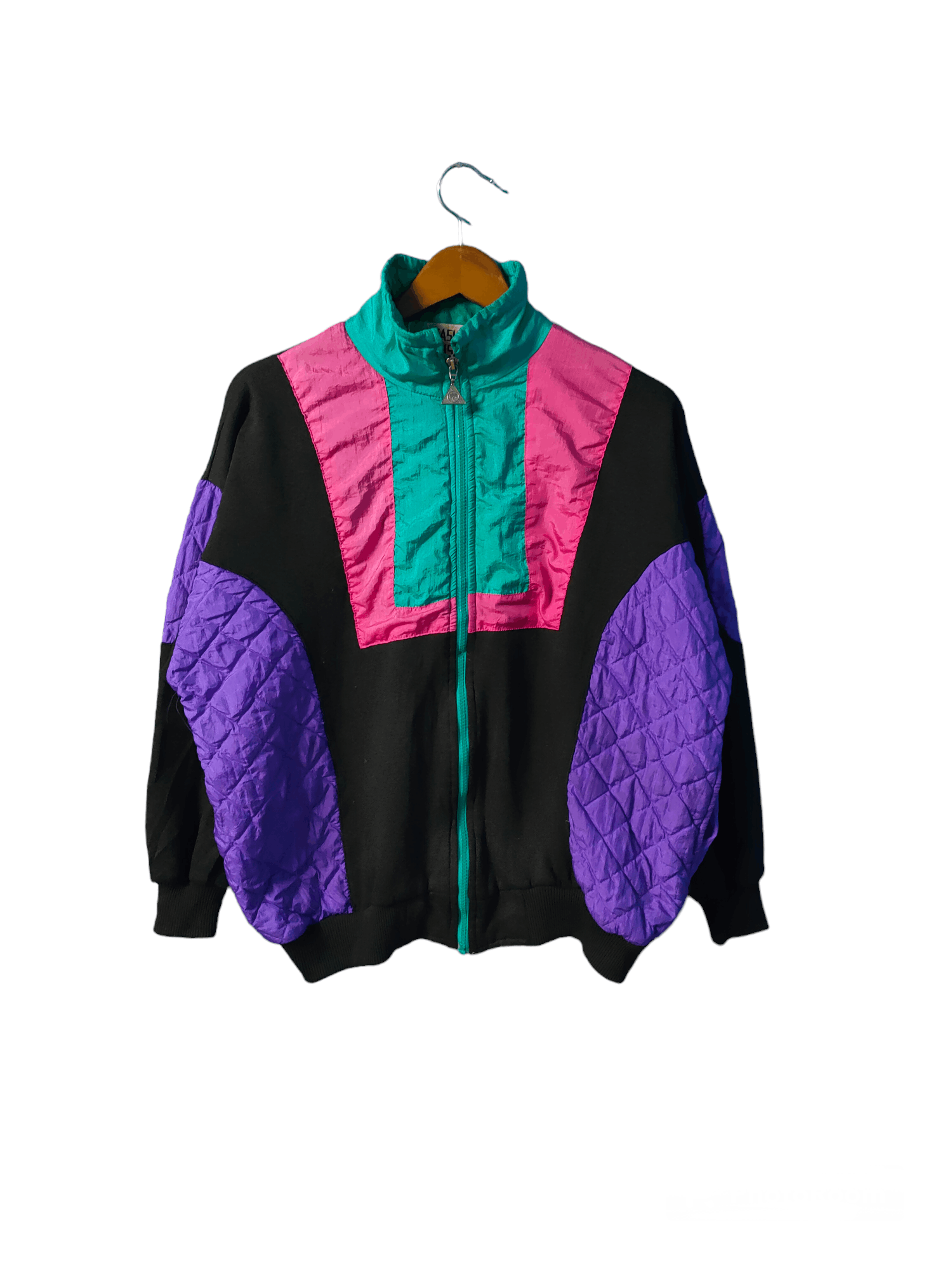 image of Vintage Casual Isle Colourblok Jacket Streetwear Size M in Black, Men's