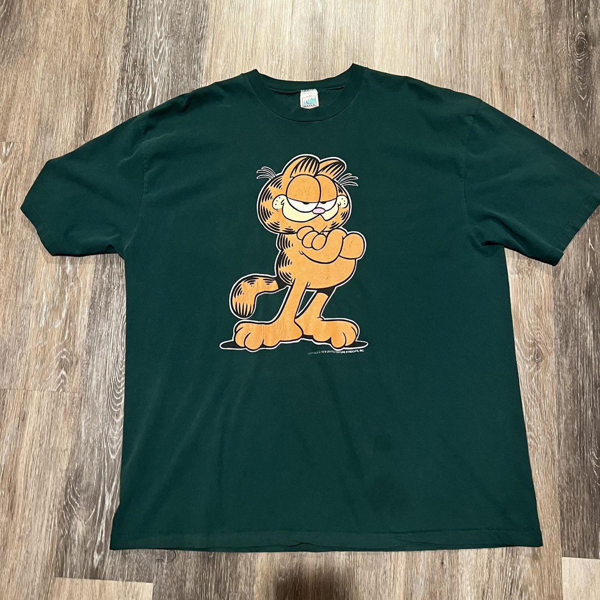 image of Vintage 90’S Garfield Tee in Green, Men's (Size XL)