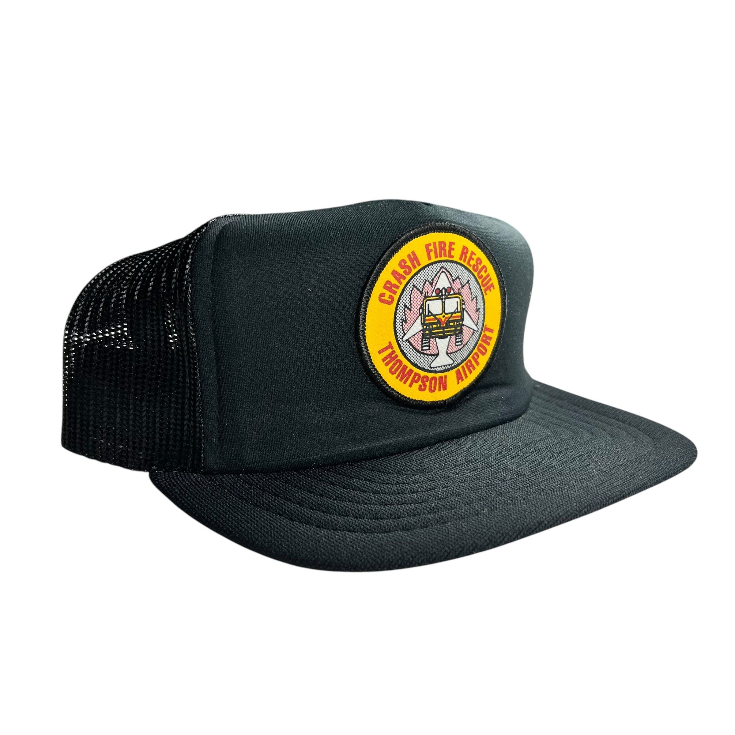 Vintage Black Crash Fire Rescue Trucker Hat Size ONE SIZE - 1 Thumbnail