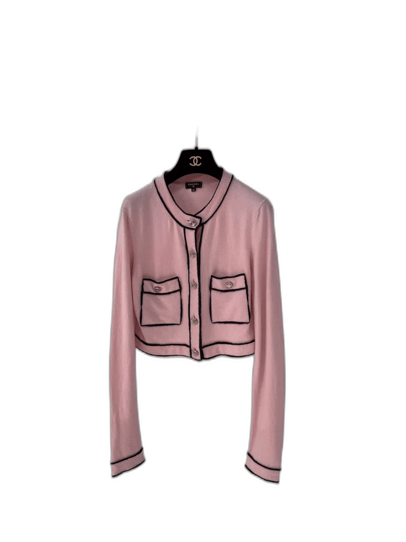 Chanel Chanel Pink Knitted Cardigan with Pockets Size S / US 4 / IT 40 - 1 Thumbnail