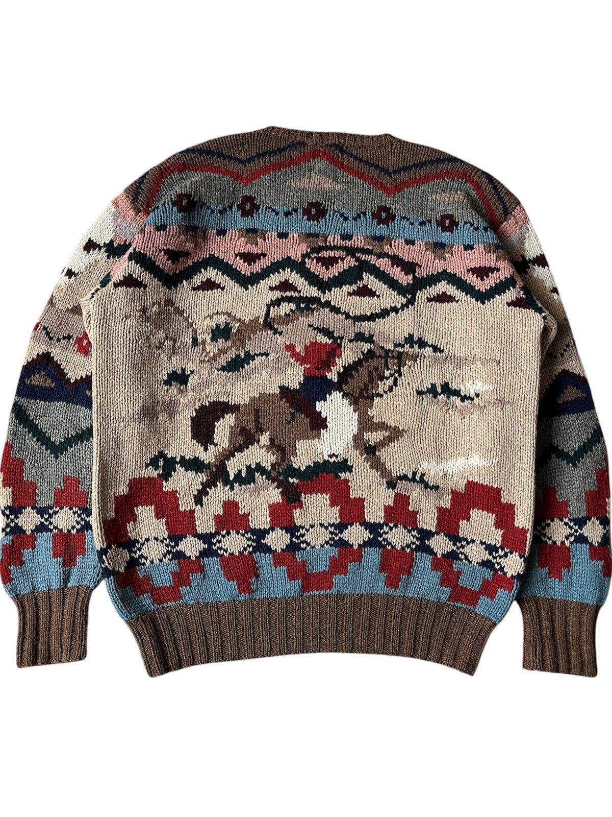 Ralph Lauren Ralph Lauren Hand Wool Western Cowboy Sweat Vintage 90s Rare Size US L / EU 52-54 / 3 - 10 Thumbnail