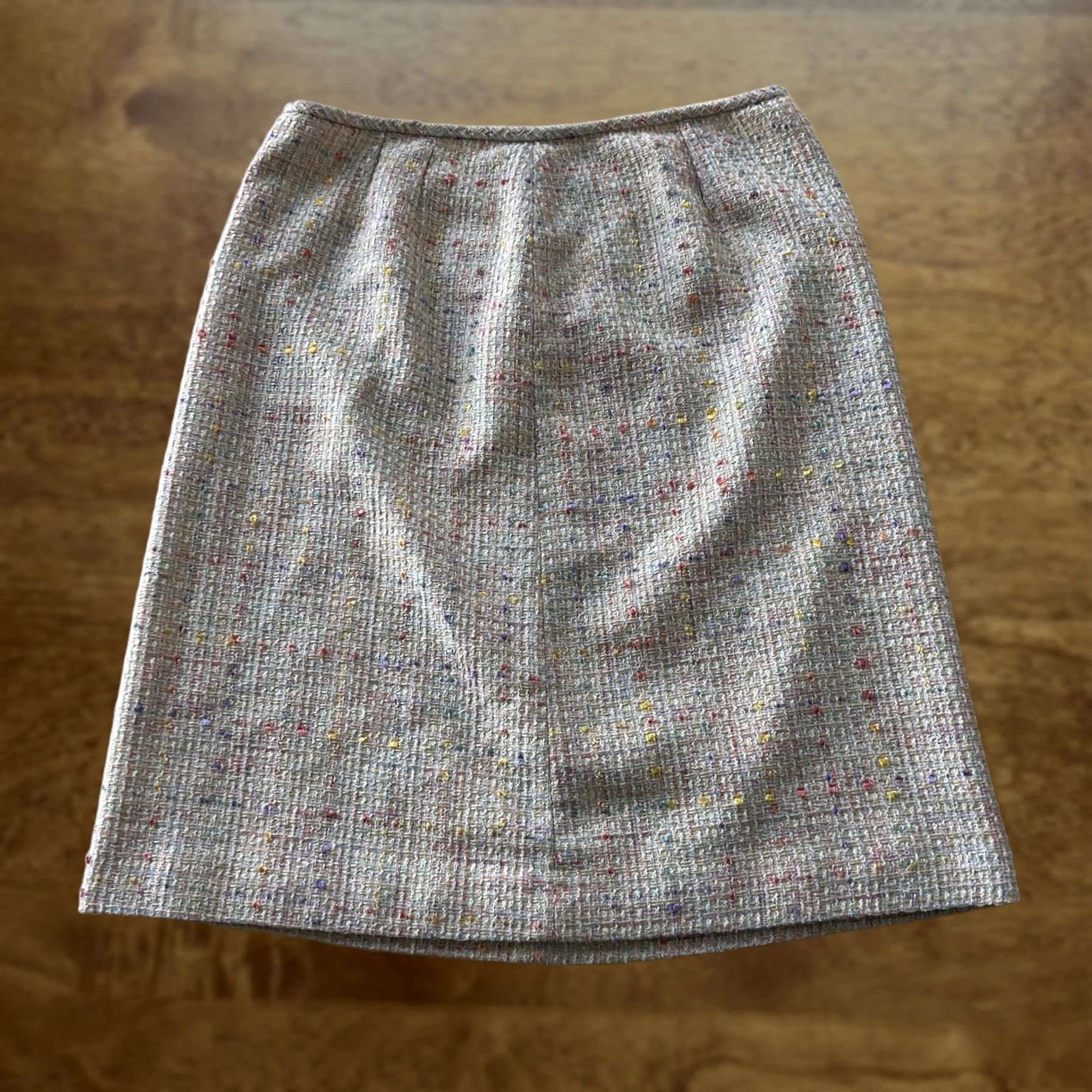 Vintage VINTAGE Le Suit Skirt Womens 16 Beige Tweed Knee Length Lined Pencil 90s Business Womens Size 38" / US 16 / IT 52 - 1 Thumbnail