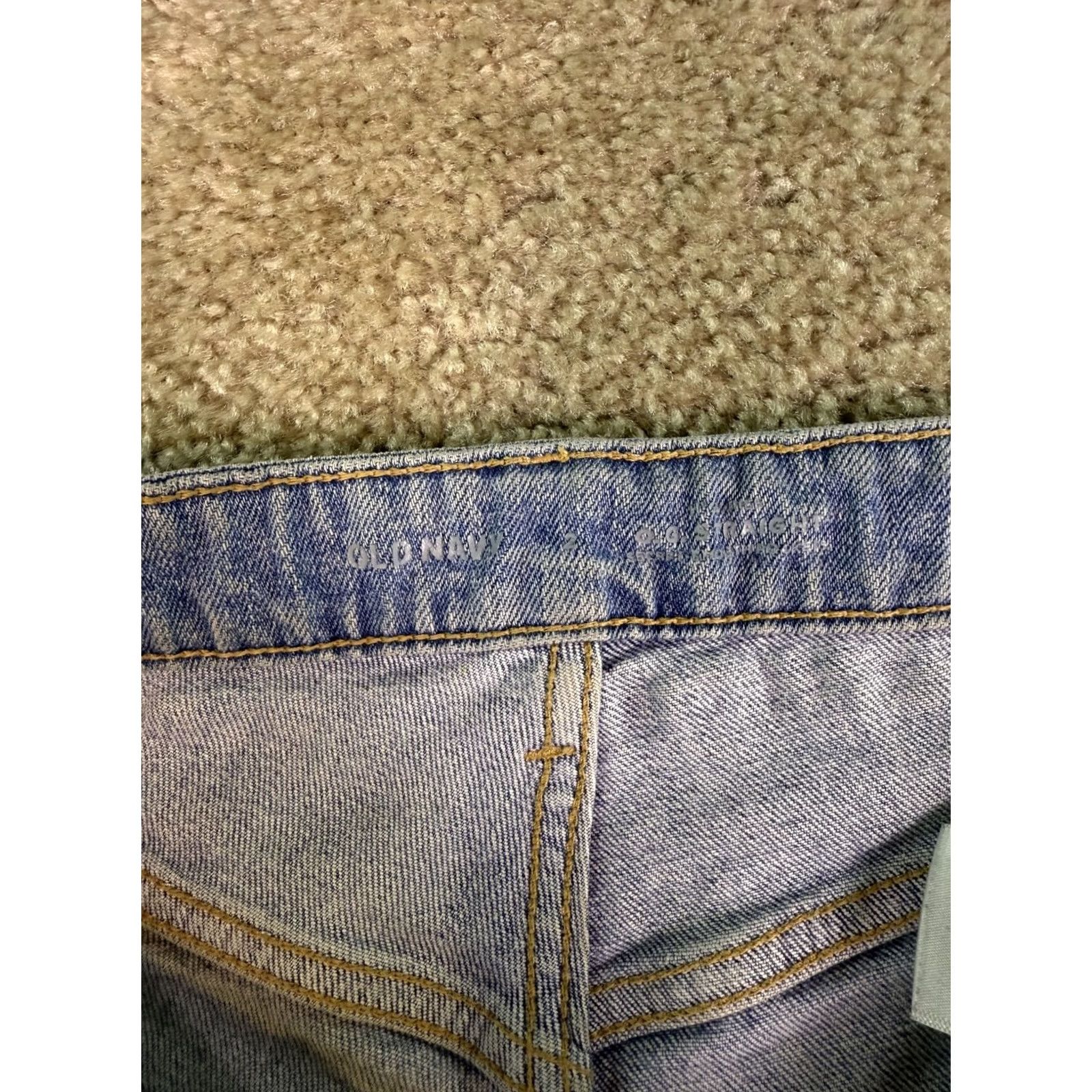 Old Navy Old Navy Women's Straight Jeans Size 2 Blue Denim Raw Hem Size 26" / US 2 / IT 38 - 6 Thumbnail