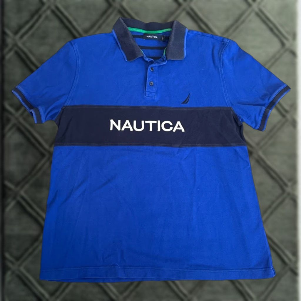 Nautica Nautica Rugby Polo Shirt XL Embroidered Blue VTG Y2K Mens Size US XL / EU 56 / 4 - 1 Thumbnail